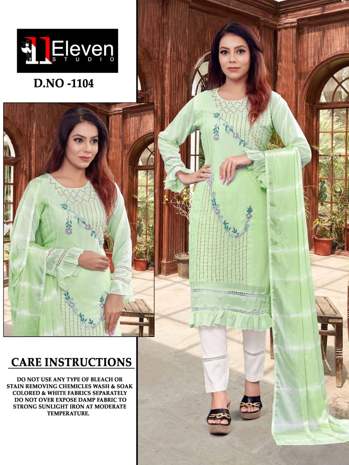 Eleven 1104 Colours By Eleven Studio 1104-A To 1104-B Series Designer Pakistani Suits Beautiful Fancy Stylish Colorful Party Wear & Occasional Wear Pure Georgette Embroidery Dresses At Wholesale Price