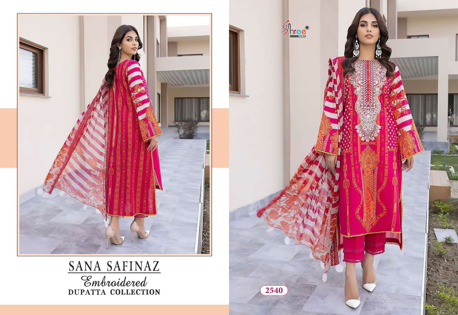 Sana Safinaz Embroidered Dupatta Collection By Shree Fabs 2537 To 2542 Series Beautiful Stylish Pakistani Suits Fancy Colorful Casual Wear & Ethnic Wear & Ready To Wear Pure Cotton Print With Embroidery Dresses At Wholesale Price