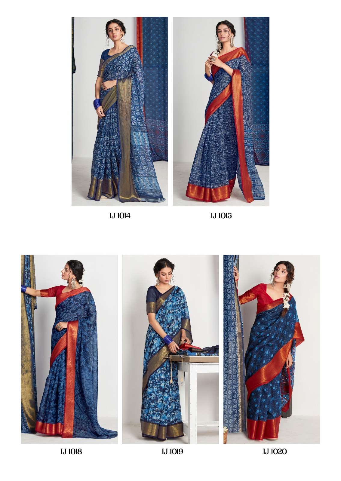 Indigo Jacquard By SR 1011 To 1020 Series Indian Traditional Wear Collection Beautiful Stylish Fancy Colorful Party Wear & Occasional Wear Chanderi Silk Jacquard Sarees At Wholesale Price