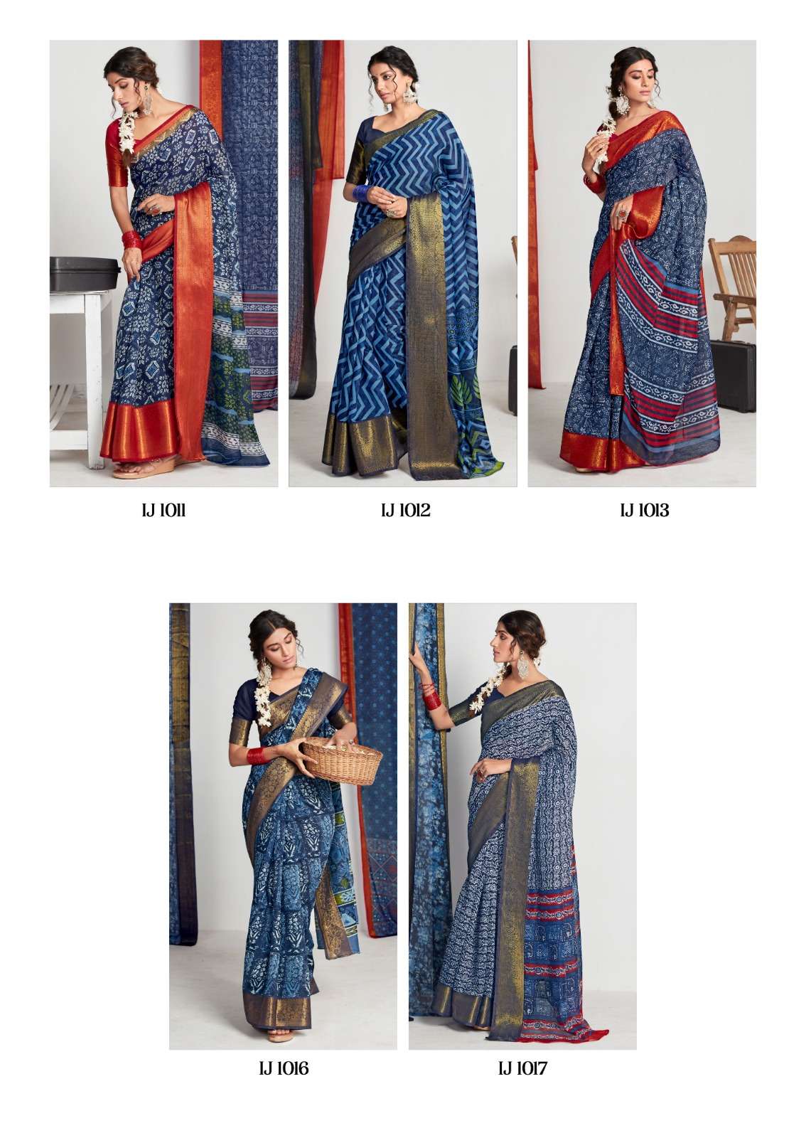 Indigo Jacquard By SR 1011 To 1020 Series Indian Traditional Wear Collection Beautiful Stylish Fancy Colorful Party Wear & Occasional Wear Chanderi Silk Jacquard Sarees At Wholesale Price