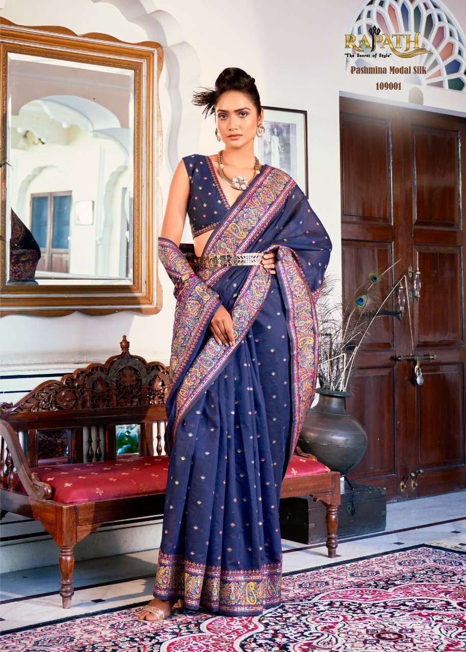 Kalakari Pashmina Silk By Rajpath 109001 To 109010 Series Indian Traditional Wear Collection Beautiful Stylish Fancy Colorful Party Wear & Occasional Wear Pashmina Silk Sarees At Wholesale Price