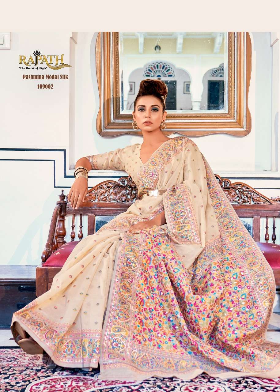 Kalakari Pashmina Silk By Rajpath 109001 To 109010 Series Indian Traditional Wear Collection Beautiful Stylish Fancy Colorful Party Wear & Occasional Wear Pashmina Silk Sarees At Wholesale Price