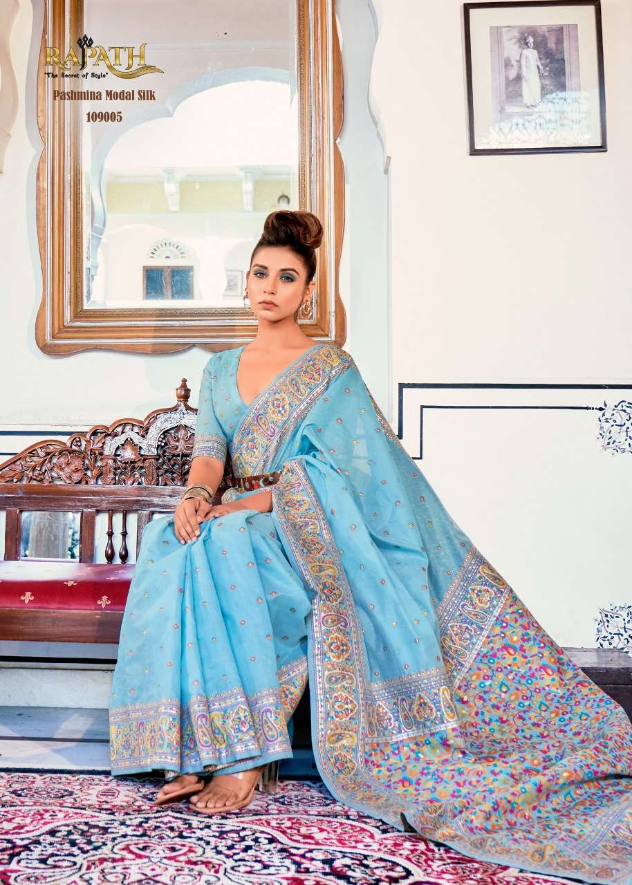 Kalakari Pashmina Silk By Rajpath 109001 To 109010 Series Indian Traditional Wear Collection Beautiful Stylish Fancy Colorful Party Wear & Occasional Wear Pashmina Silk Sarees At Wholesale Price