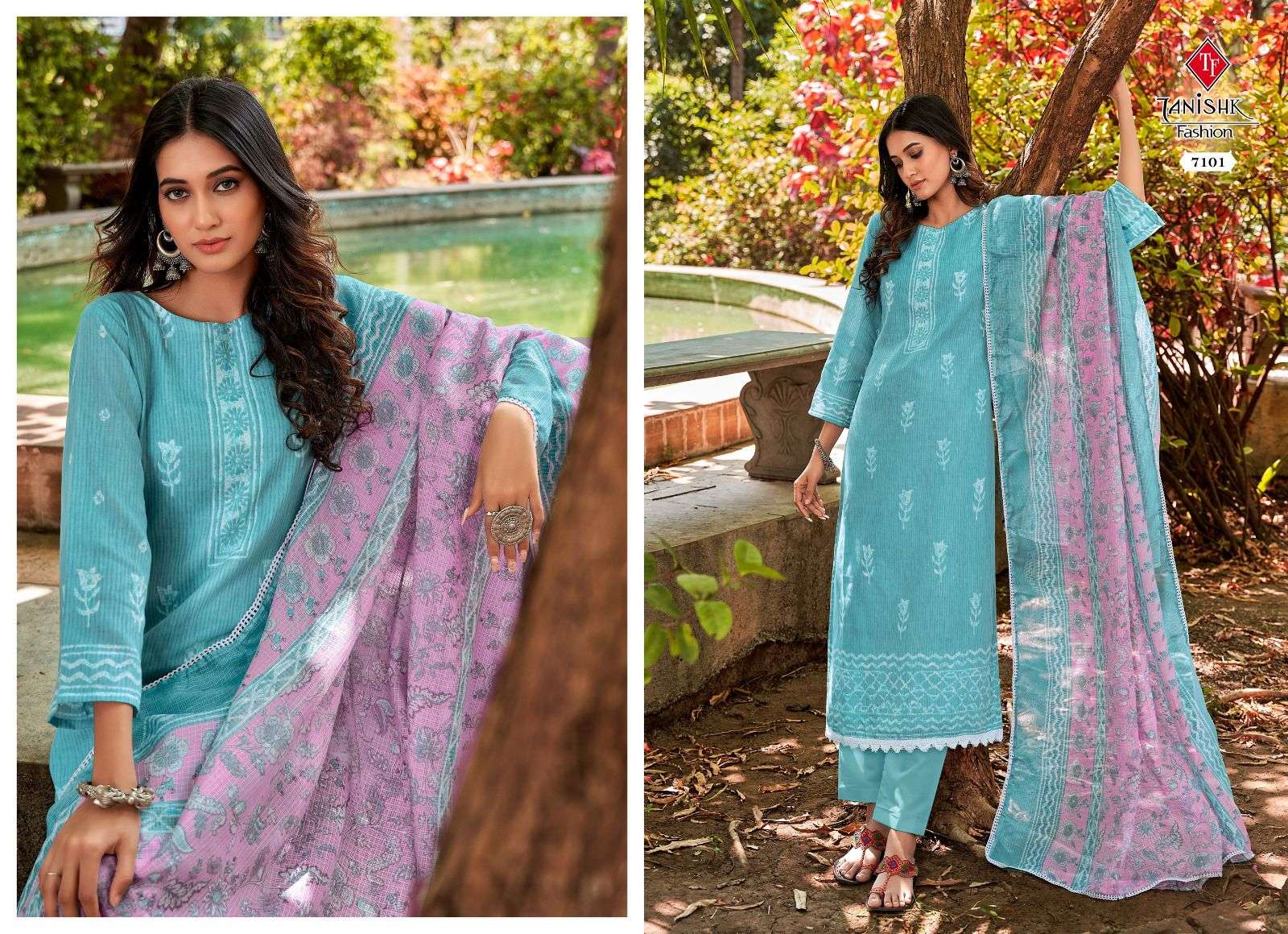 Sanah The Beauty By Tanishk Fashion 7101 To 7108 Series Beautiful Stylish Festive Suits Fancy Colorful Casual Wear & Ethnic Wear & Ready To Wear Pure Cotton Print Dresses At Wholesale Price
