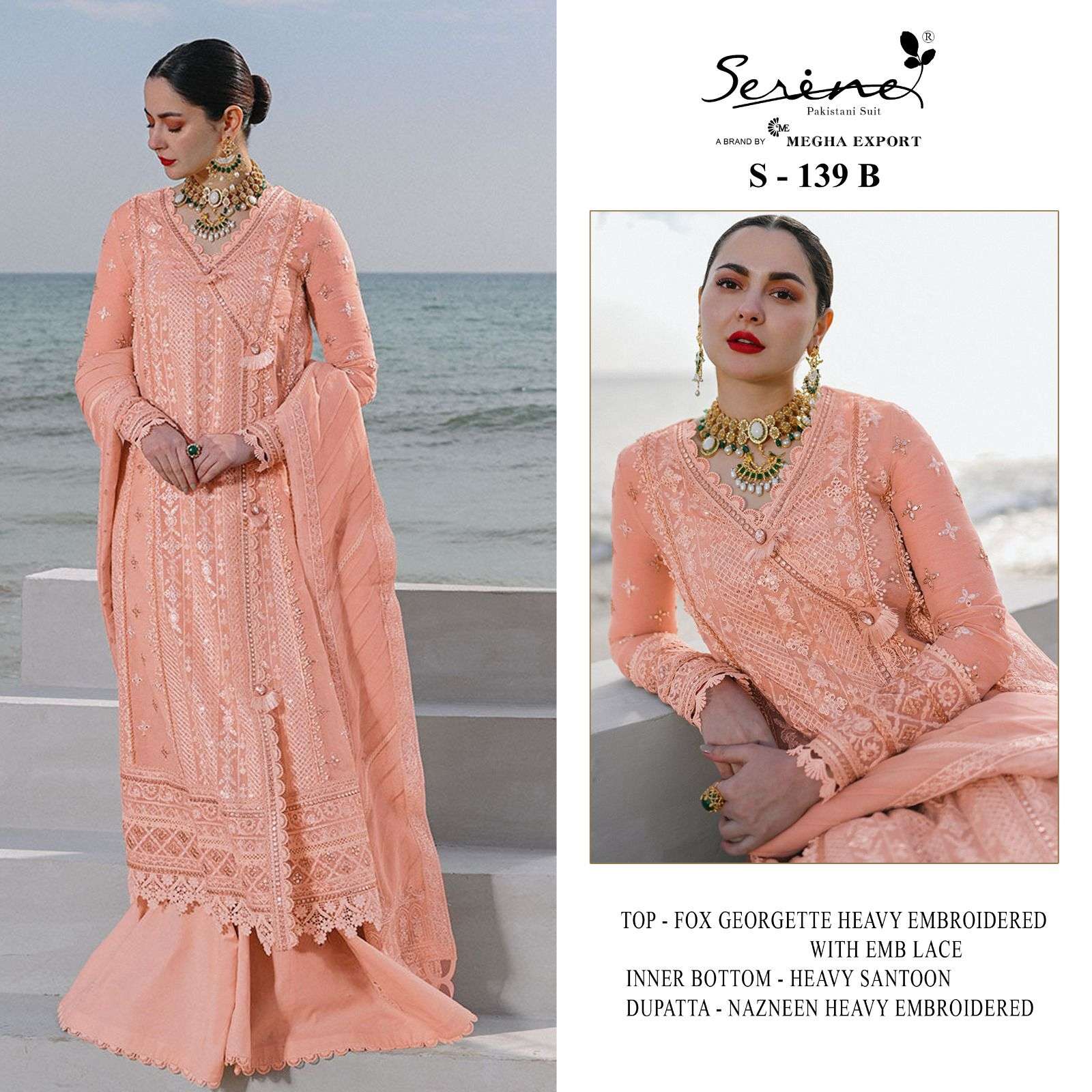 Serene Hit Design S-139 Colours By Serene S-139-A To S-139-D Series Designer Pakistani Suits Beautiful Fancy Colorful Stylish Party Wear & Occasional Wear Faux Georgette Embroidered Dresses At Wholesale Price