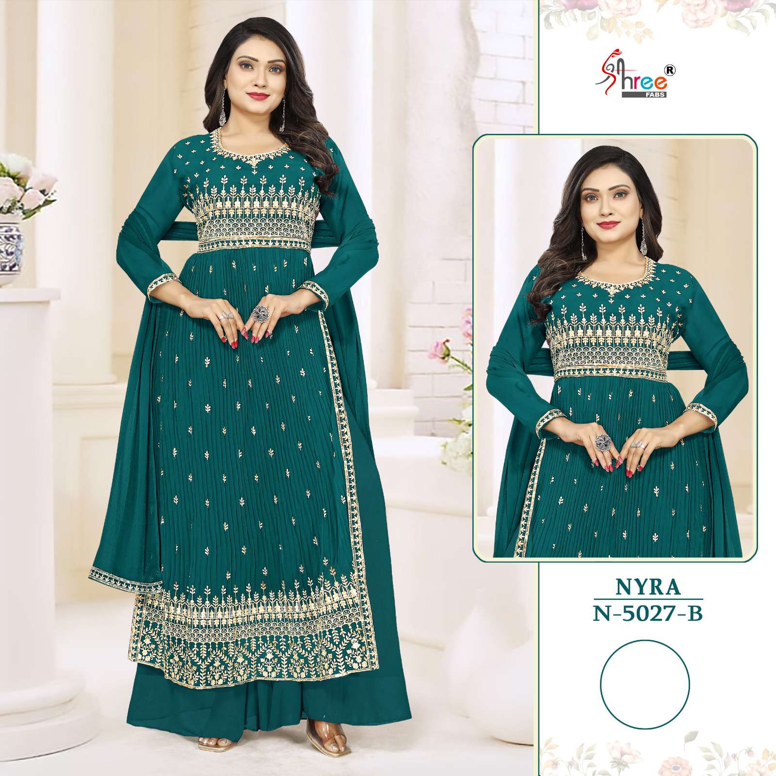 Shree Fabs Hit Design N-5027 Colours By Shree Fabs N-5027 To N-5027-D Series Beautiful Pakistani Suits Colorful Stylish Fancy Casual Wear & Ethnic Wear Faux Georgette Dresses At Wholesale Price