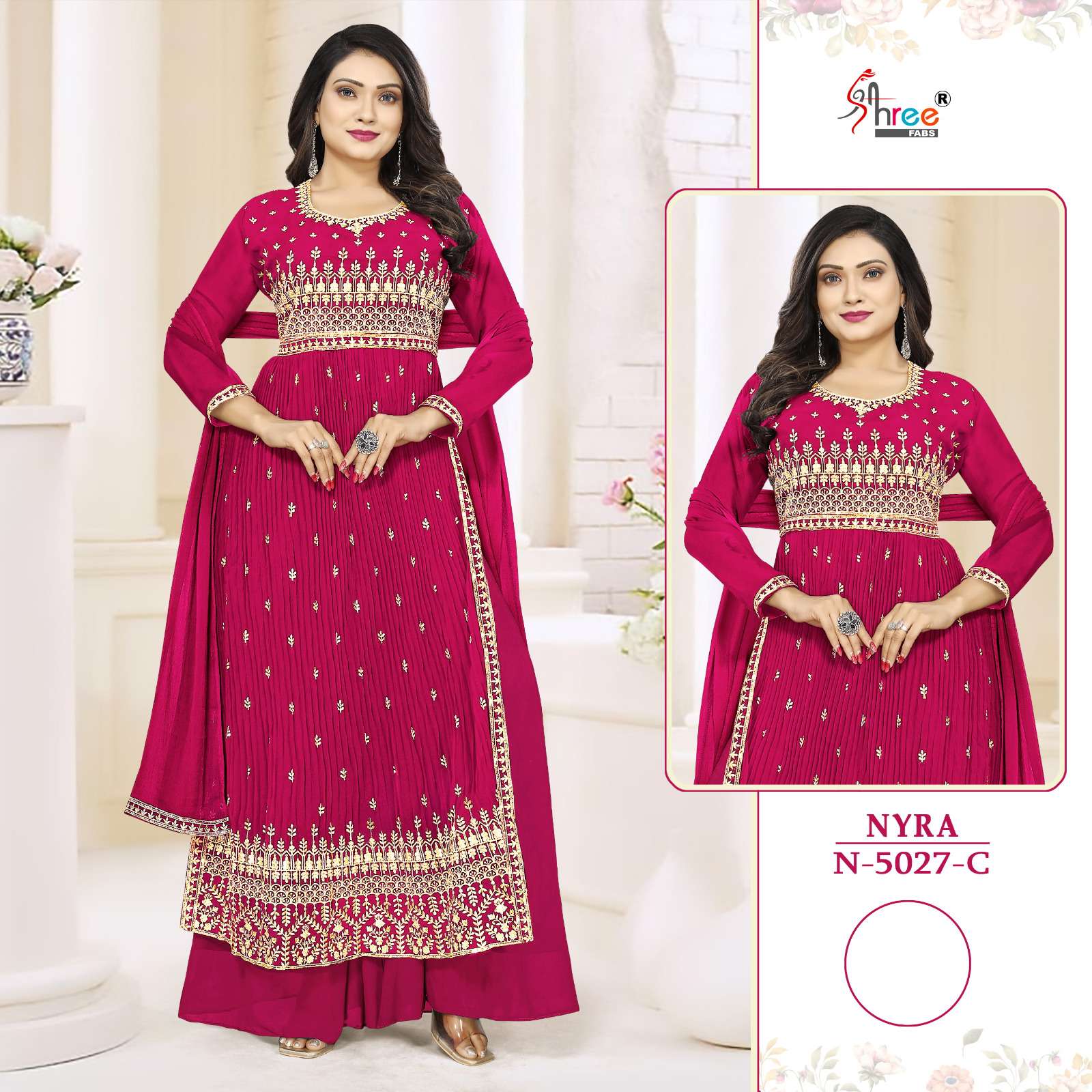 Shree Fabs Hit Design N-5027 Colours By Shree Fabs N-5027 To N-5027-D Series Beautiful Pakistani Suits Colorful Stylish Fancy Casual Wear & Ethnic Wear Faux Georgette Dresses At Wholesale Price