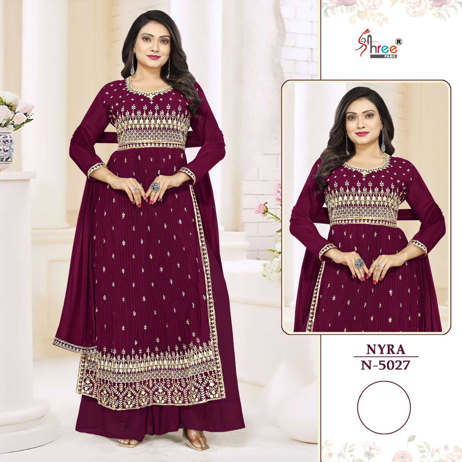 Shree Fabs Hit Design N-5027 Colours By Shree Fabs N-5027 To N-5027-D Series Beautiful Pakistani Suits Colorful Stylish Fancy Casual Wear & Ethnic Wear Faux Georgette Dresses At Wholesale Price