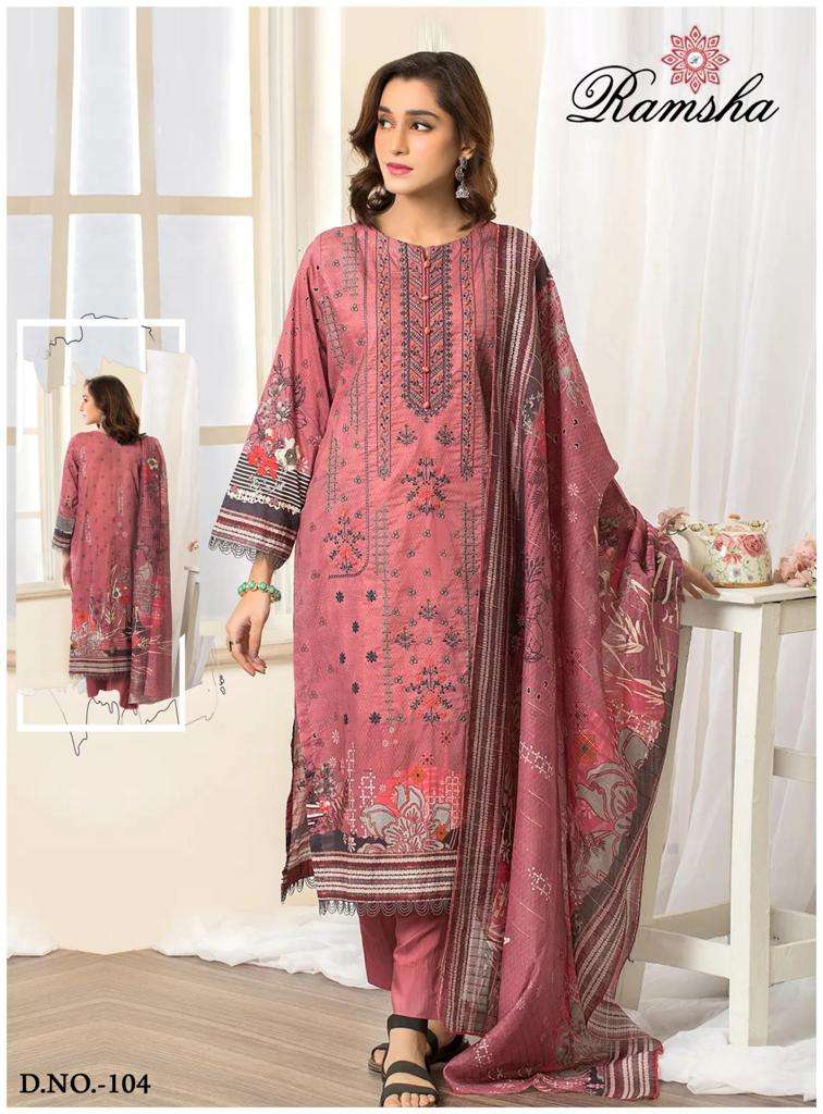 Farasha By Ramsha 101 To 106 Series Beautiful Pakistani Suits Colorful Stylish Fancy Casual Wear & Ethnic Wear Heavy Lawn Cotton Dresses At Wholesale Price