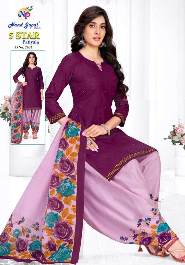 5 Star Patiyala Vol-2 By Nand Gopal Prints 2001 To 2012 Series Beautiful Stylish Suits Fancy Colorful Casual Wear & Ethnic Wear & Ready To Wear Heavy Cotton Printed Dresses At Wholesale Price