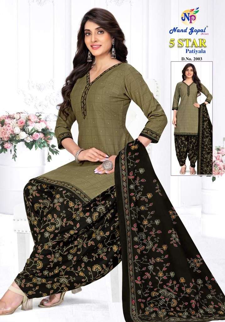 5 Star Patiyala Vol-2 By Nand Gopal Prints 2001 To 2012 Series Beautiful Stylish Suits Fancy Colorful Casual Wear & Ethnic Wear & Ready To Wear Heavy Cotton Printed Dresses At Wholesale Price