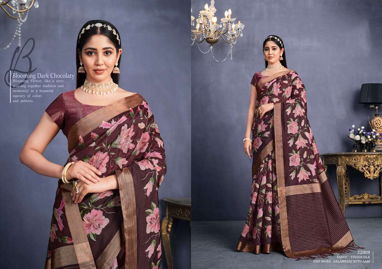 Aahana By Mohmanthan 22806 To 22814 Series Indian Traditional Wear Collection Beautiful Stylish Fancy Colorful Party Wear & Occasional Wear Tussar Silk Sarees At Wholesale Price