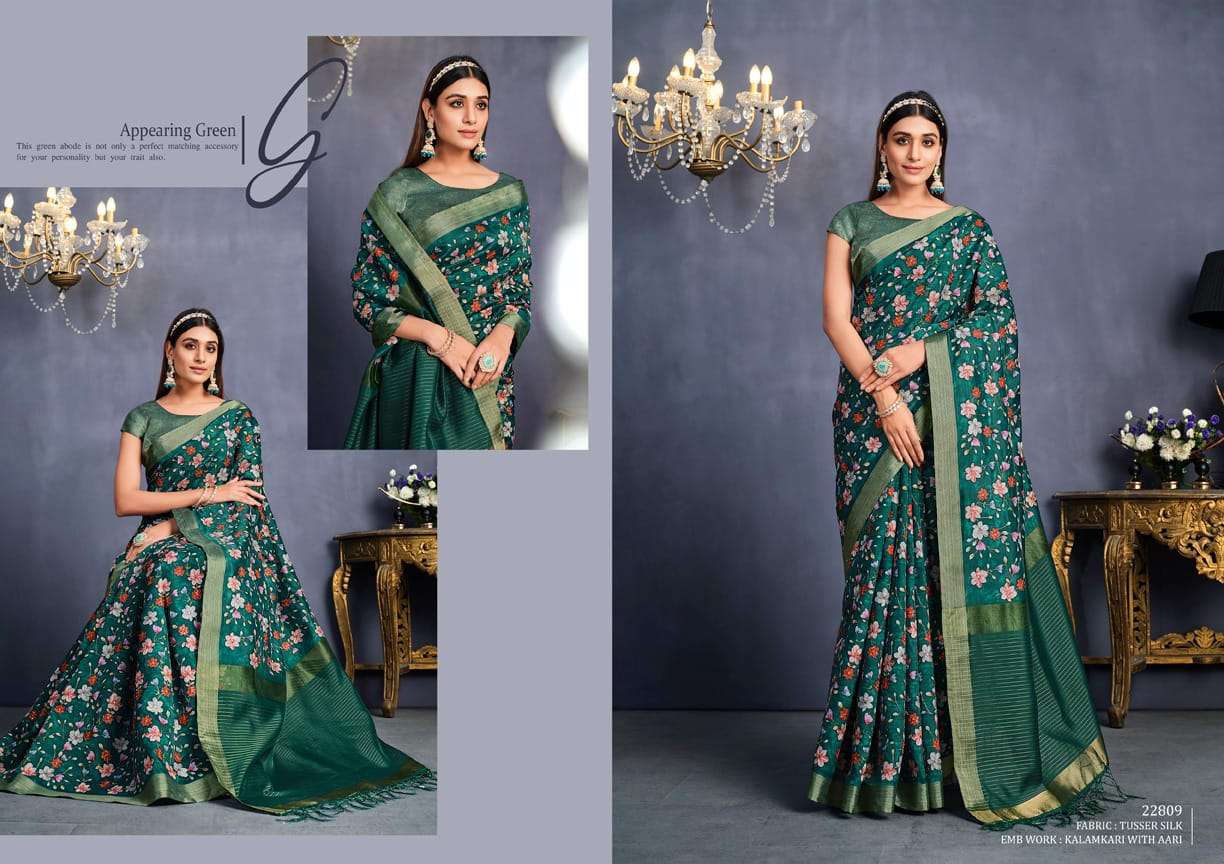 Aahana By Mohmanthan 22806 To 22814 Series Indian Traditional Wear Collection Beautiful Stylish Fancy Colorful Party Wear & Occasional Wear Tussar Silk Sarees At Wholesale Price