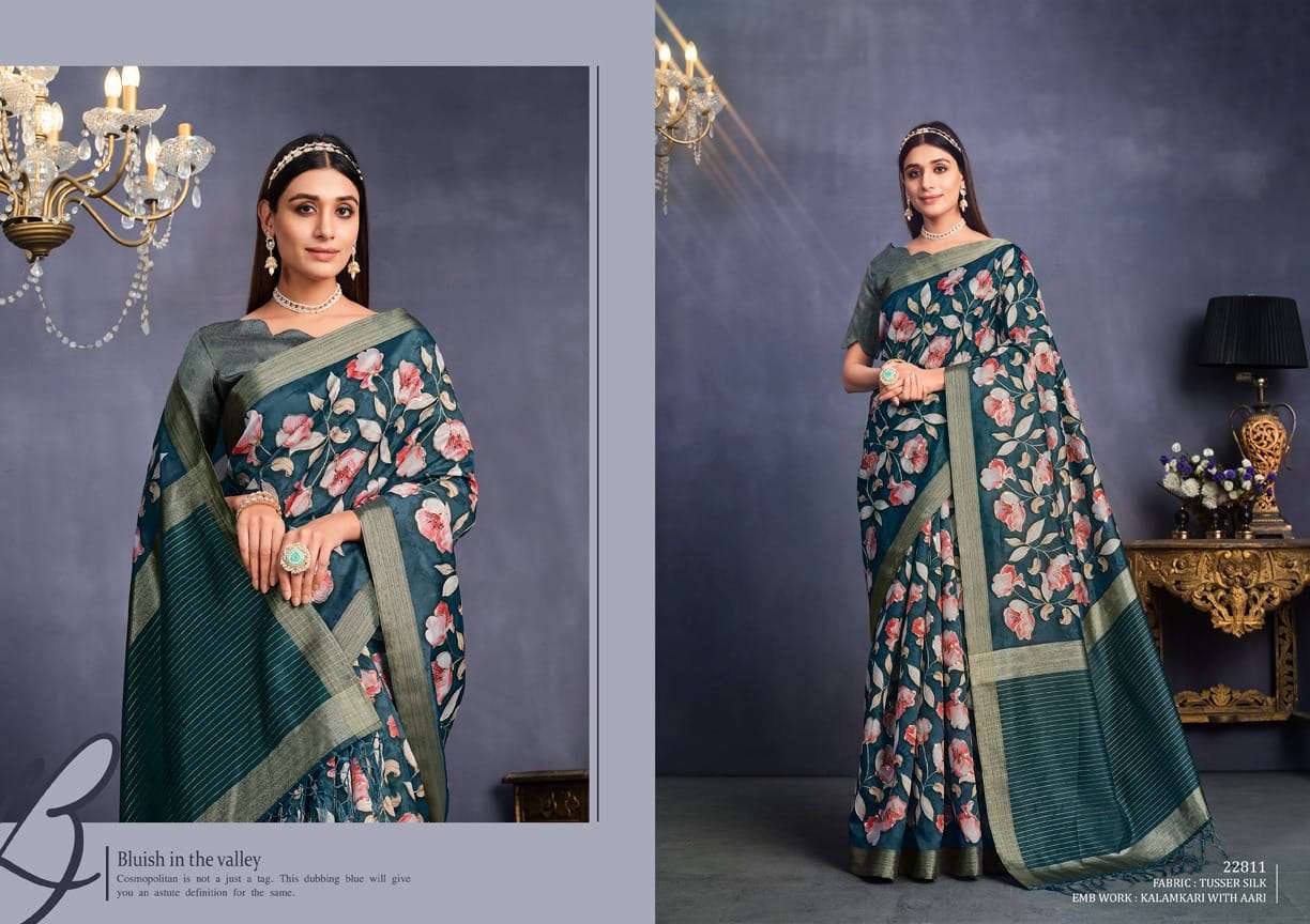 Aahana By Mohmanthan 22806 To 22814 Series Indian Traditional Wear Collection Beautiful Stylish Fancy Colorful Party Wear & Occasional Wear Tussar Silk Sarees At Wholesale Price