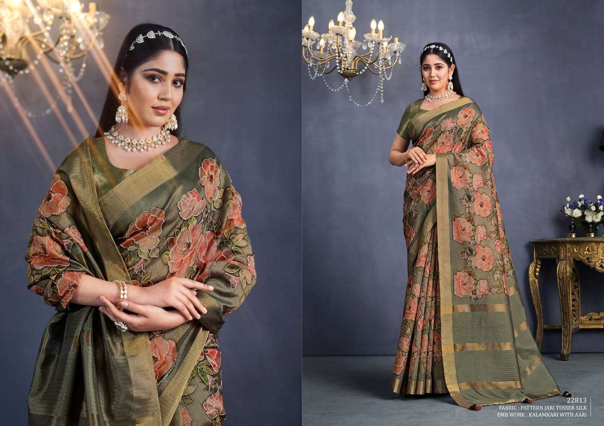 Aahana By Mohmanthan 22806 To 22814 Series Indian Traditional Wear Collection Beautiful Stylish Fancy Colorful Party Wear & Occasional Wear Tussar Silk Sarees At Wholesale Price