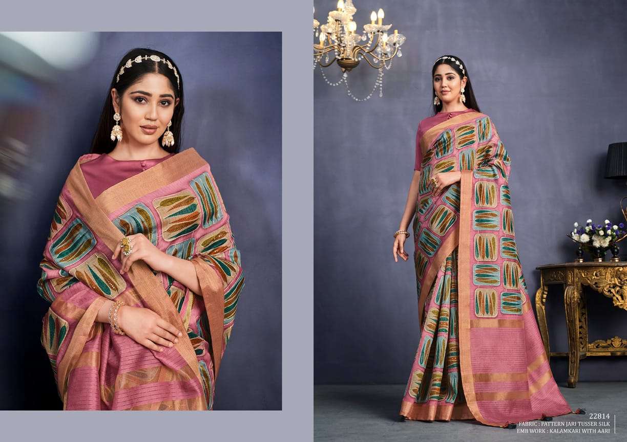 Aahana By Mohmanthan 22806 To 22814 Series Indian Traditional Wear Collection Beautiful Stylish Fancy Colorful Party Wear & Occasional Wear Tussar Silk Sarees At Wholesale Price