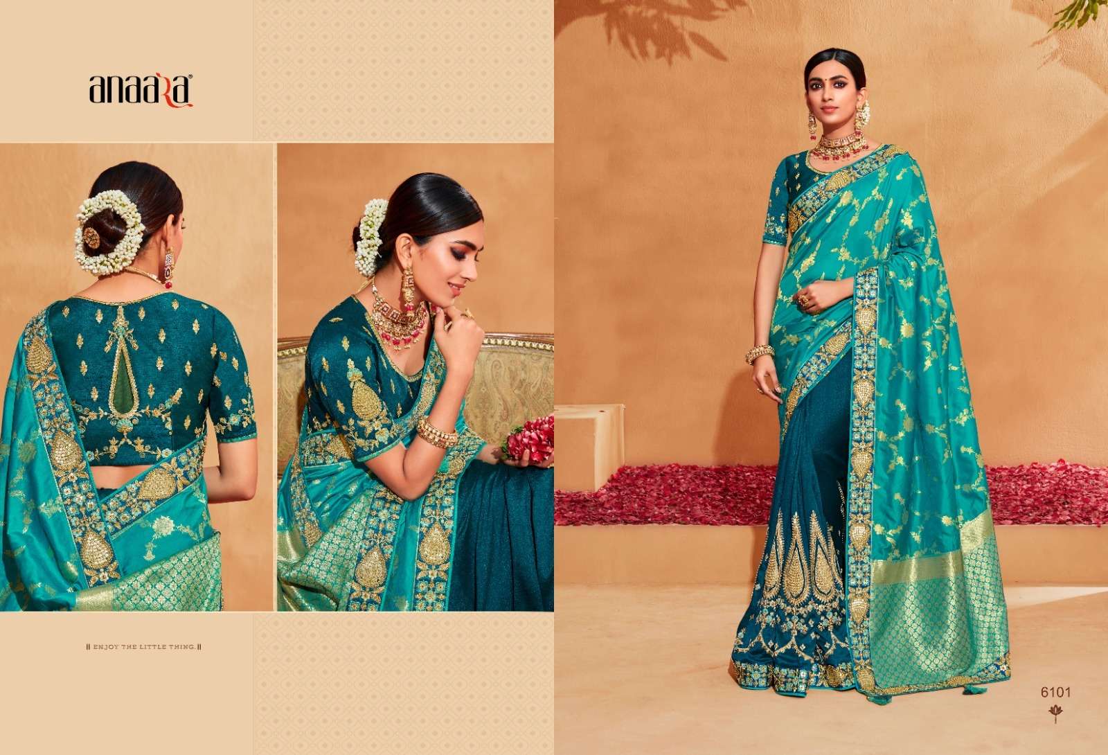 Anaara 6101 Series By Tathastu 6101 To 6109 Series Indian Traditional Wear Collection Beautiful Stylish Fancy Colorful Party Wear & Occasional Wear Fancy Sarees At Wholesale Price