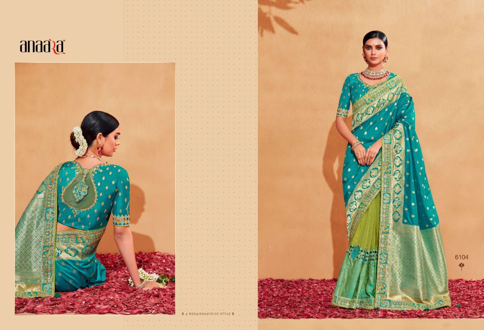 Anaara 6101 Series By Tathastu 6101 To 6109 Series Indian Traditional Wear Collection Beautiful Stylish Fancy Colorful Party Wear & Occasional Wear Fancy Sarees At Wholesale Price