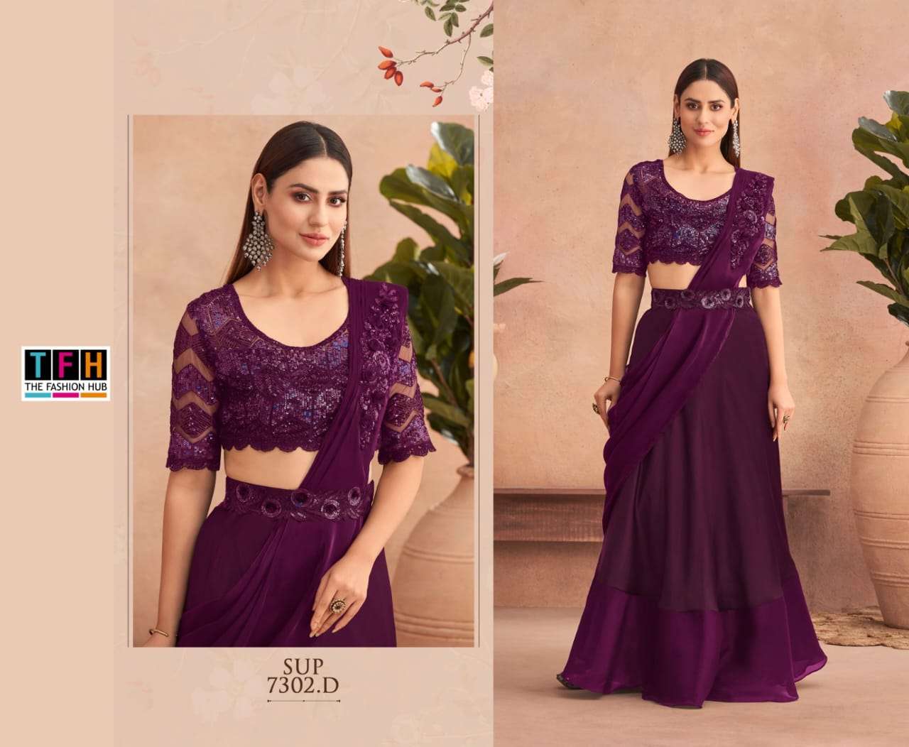 Super Star 7302 Colours By Tfh 7302-A To 7302-F Series Indian Traditional Wear Collection Beautiful Stylish Fancy Colorful Party Wear & Occasional Wear Fancy Sarees At Wholesale Price