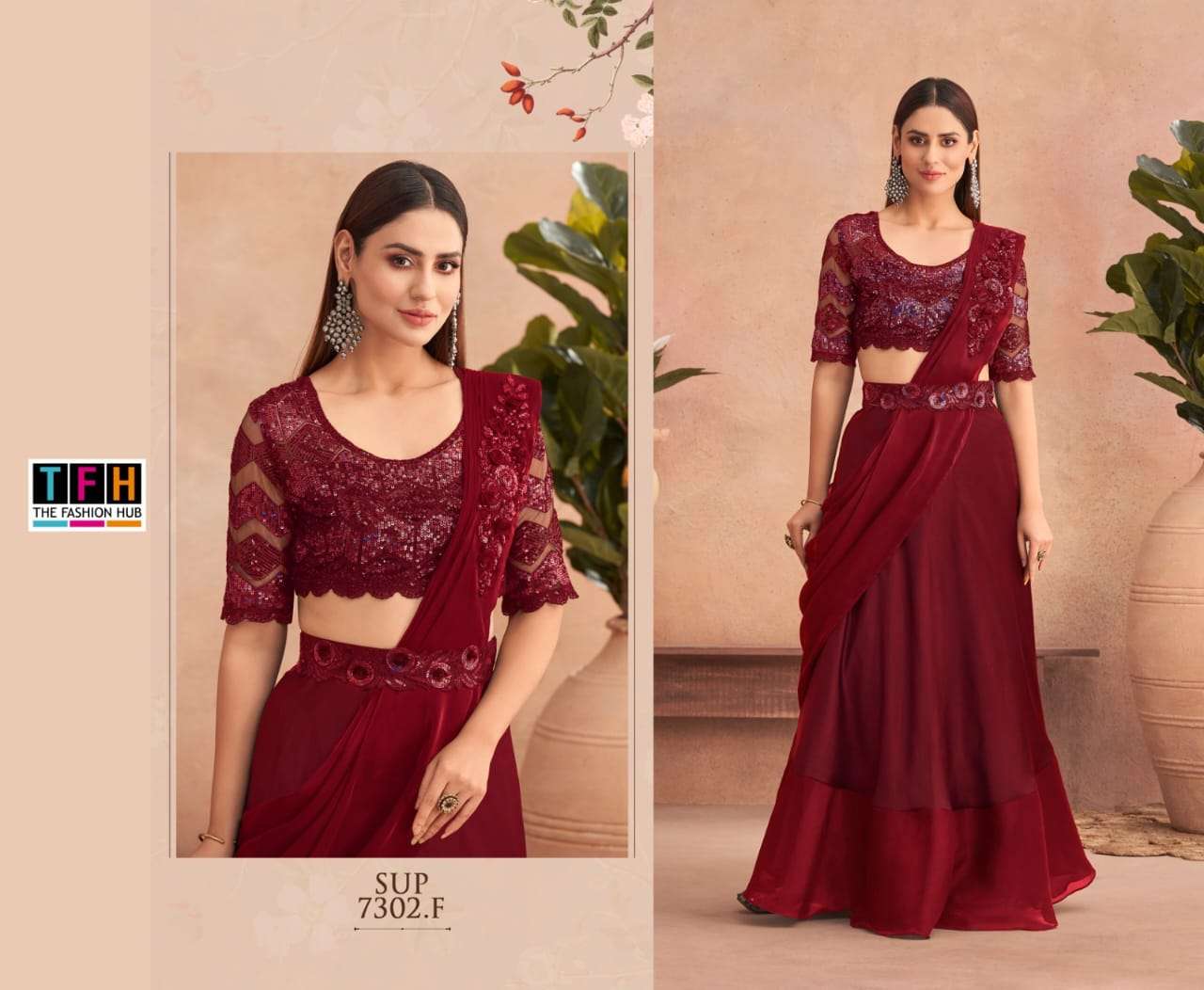 Super Star 7302 Colours By Tfh 7302-A To 7302-F Series Indian Traditional Wear Collection Beautiful Stylish Fancy Colorful Party Wear & Occasional Wear Fancy Sarees At Wholesale Price
