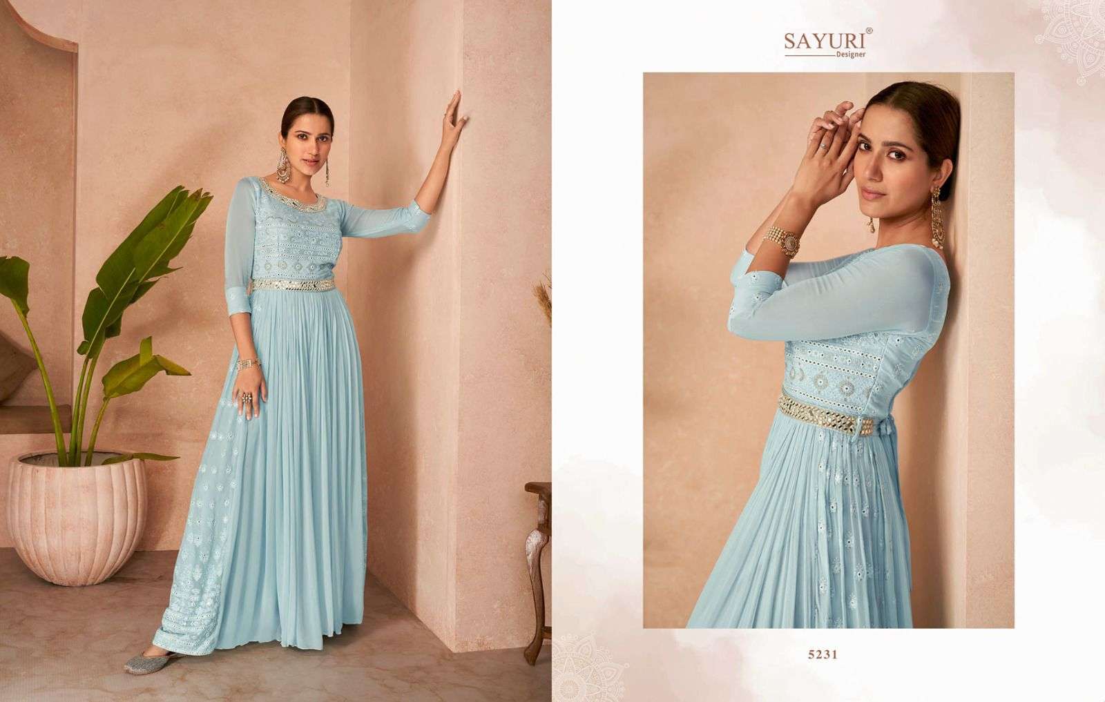 Occasion By Sayuri 5229 To 5232 Series Beautiful Festive Suits Stylish Fancy Colorful Party Wear & Occasional Wear Georgette/Silk/Chinnon Embroidered Dresses At Wholesale Price