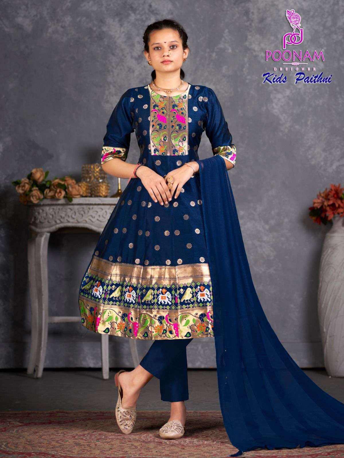 Kids Paithni By Poonam Designer 01 To 06 Series Beautiful Colorful Stylish Fancy Casual Wear & Ethnic Wear & Ready To Wear Pure Tapeta Silk Dresses At Wholesale Price