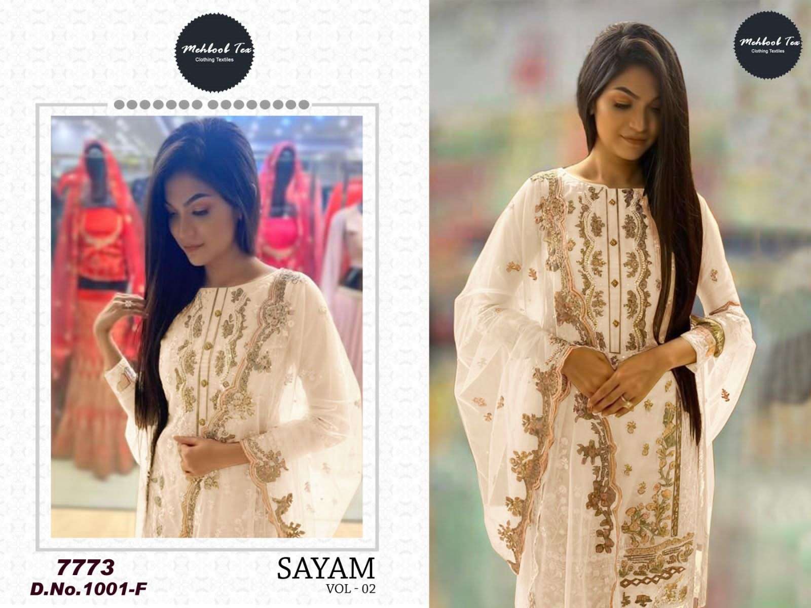 Sayam Vol-2 By Mehboob Tex Pakistani Suits Beautiful Fancy Colorful Stylish Party Wear & Occasional Wear Organza Embroidered Dresses At Wholesale Price