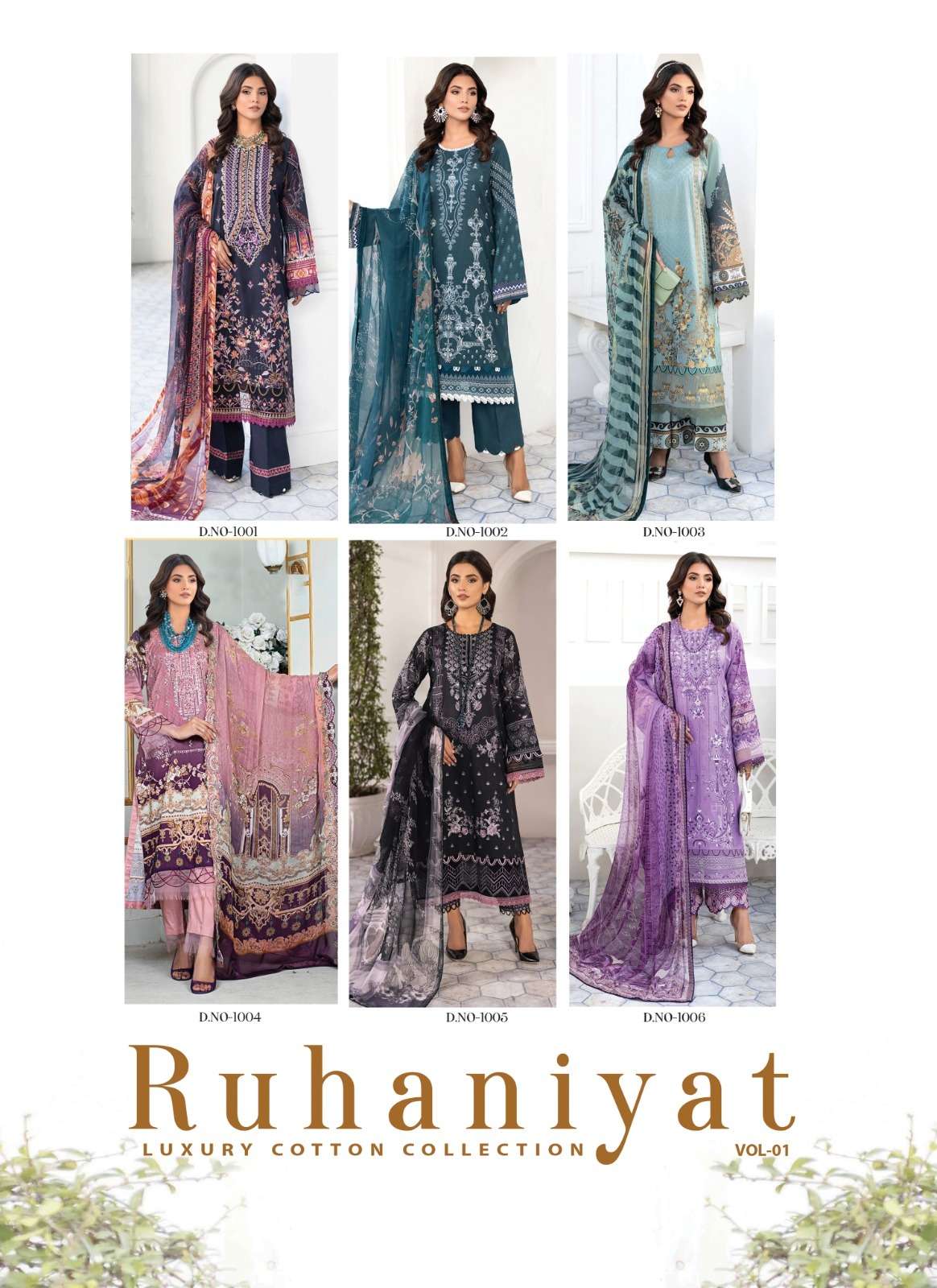 Ruhaniyat Vol-1 By Fashid Wholesale 1001 To 1006 Series Beautiful Stylish Suits Fancy Colorful Casual Wear & Ethnic Wear & Ready To Wear Pure Cotton Printed Dresses At Wholesale Price