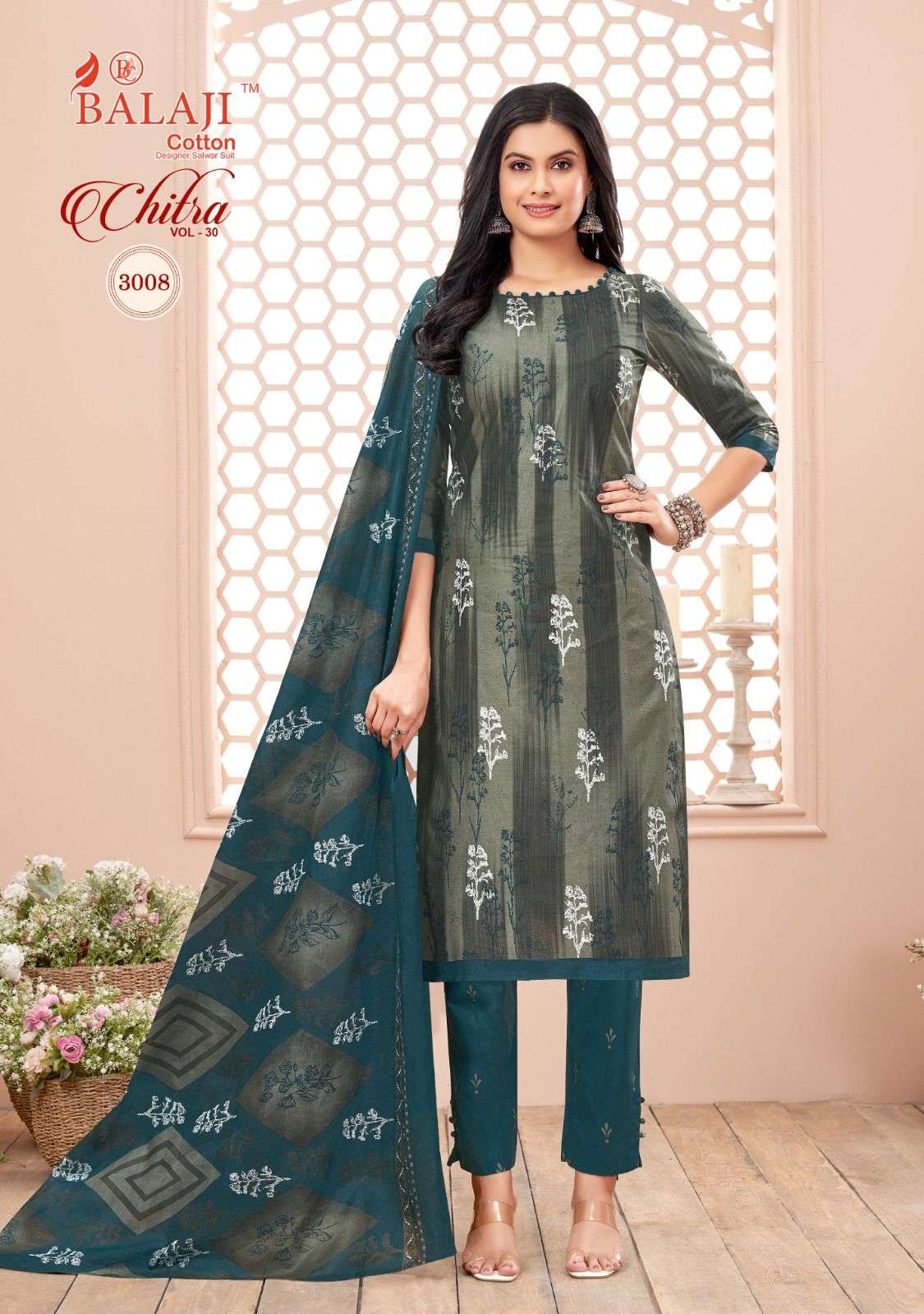 Chitra Vol-30 By Balaji Cotton 3001 To 3012 Series Beautiful Festive Suits Colorful Stylish Fancy Casual Wear & Ethnic Wear Pure Cotton Print Dresses At Wholesale Price