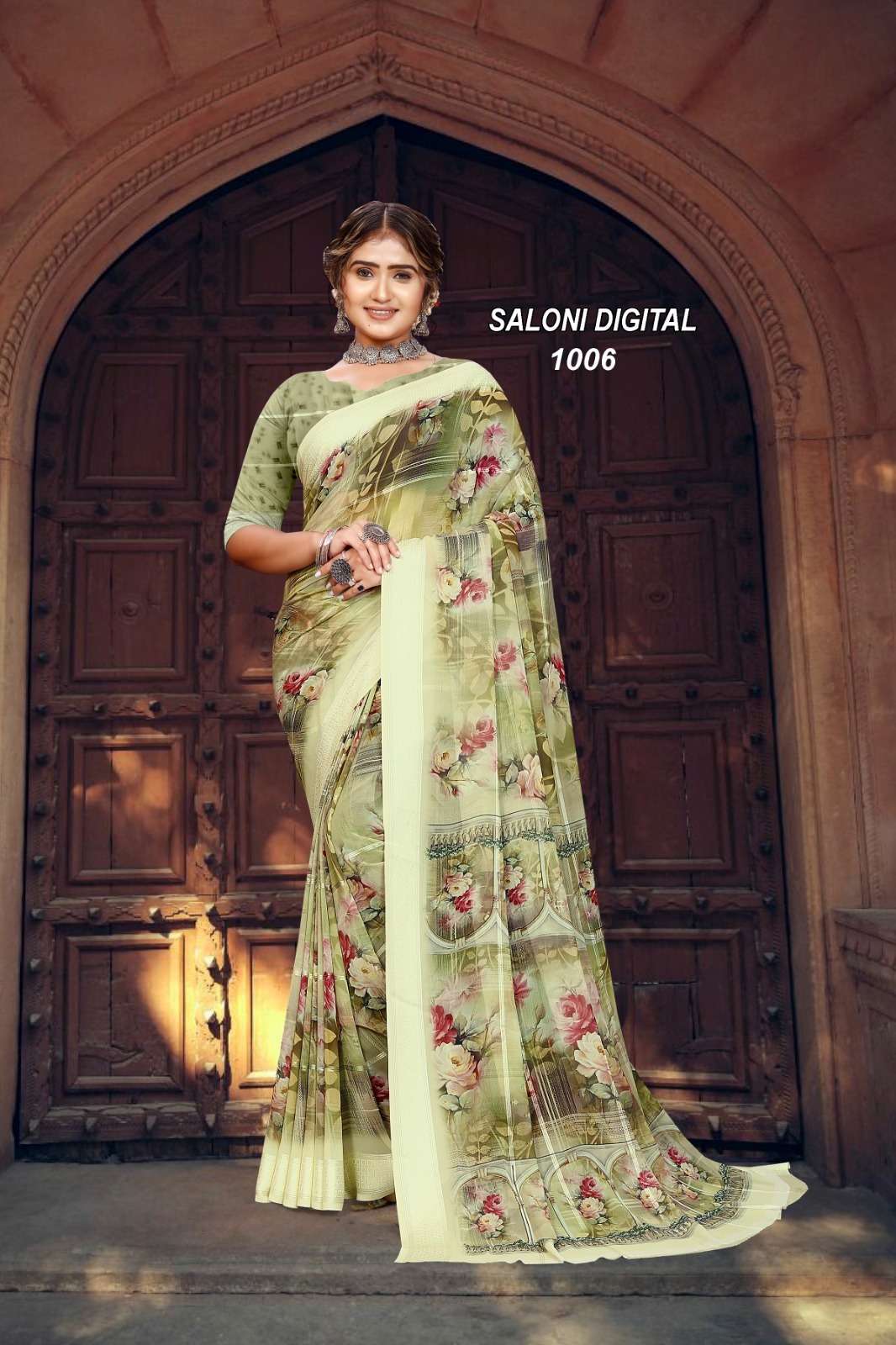 Saloni Digital By Mintorsi 1001 To 1008 Series Indian Traditional Wear Collection Beautiful Stylish Fancy Colorful Party Wear & Occasional Wear Soft Georgett Sarees At Wholesale Price