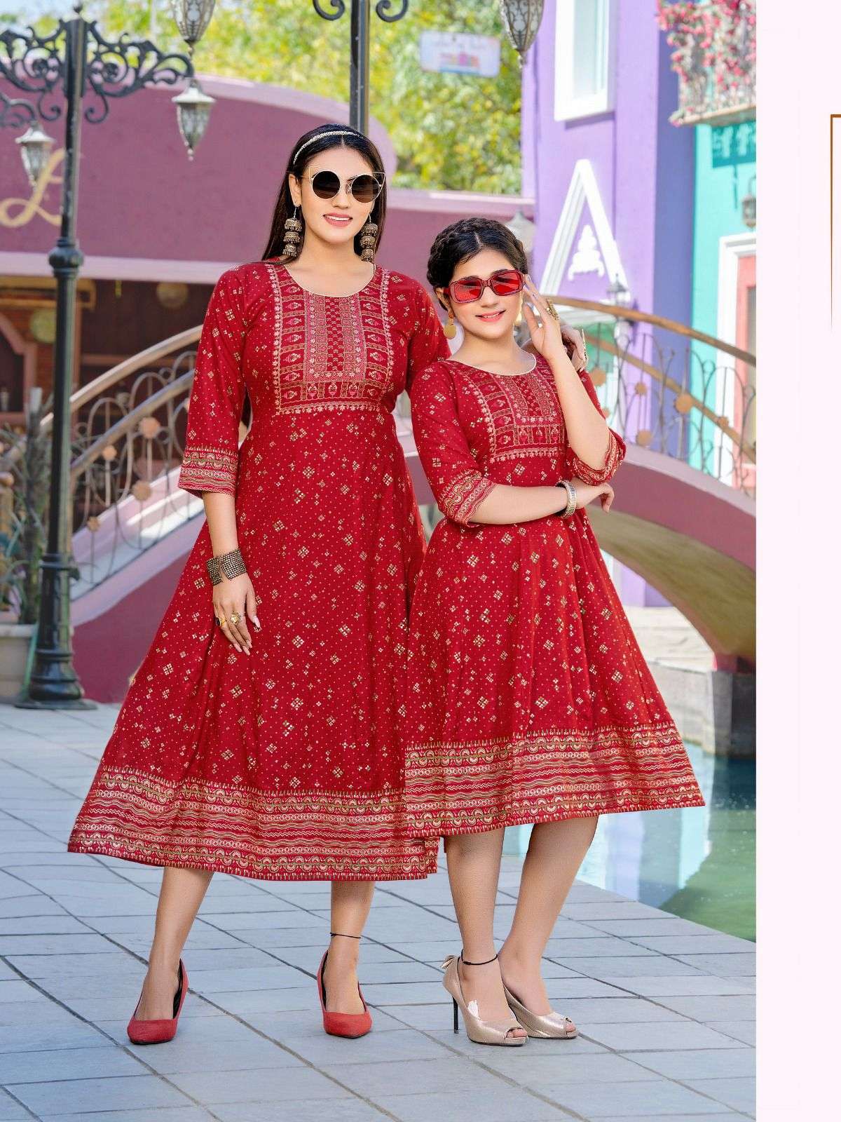 Me And Mom Vol-2 By Kaamiri 01 To 10 Series Beautiful Stylish Fancy Colorful Casual Wear & Ethnic Wear Rayon Slub Gowns At Wholesale Price