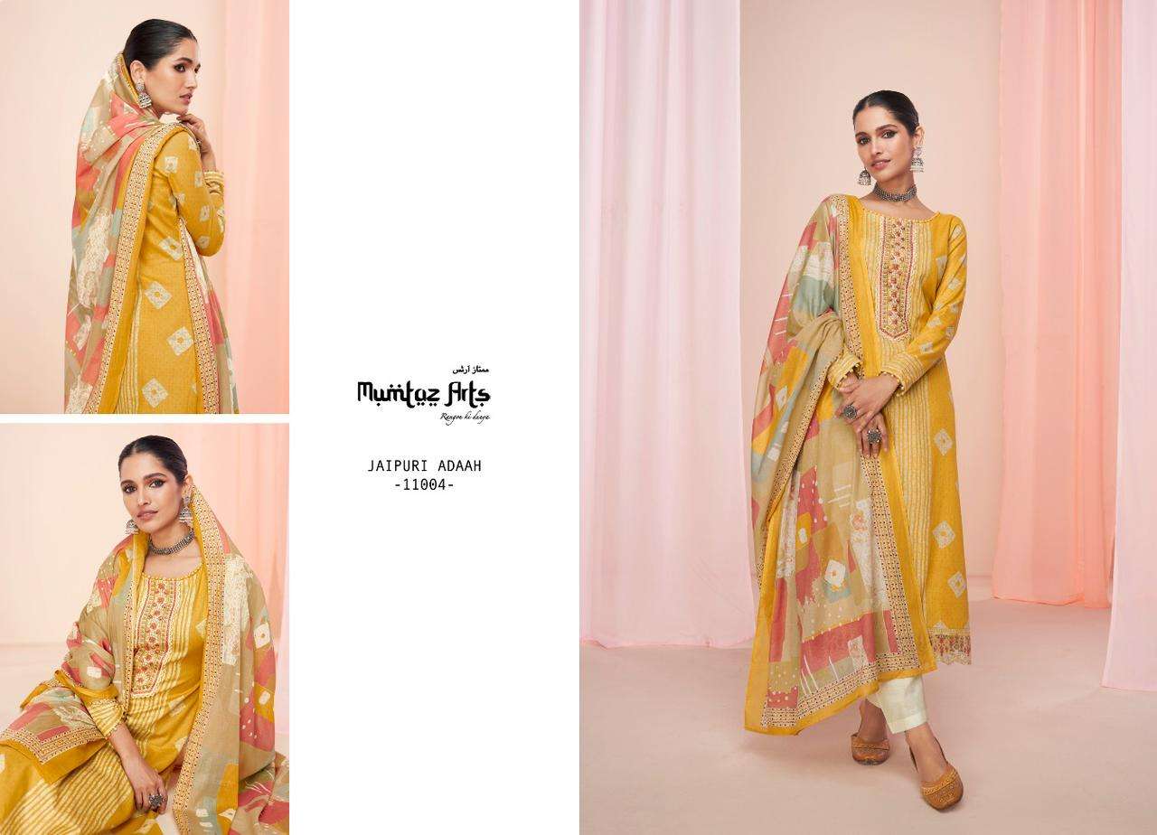 Jaipuri Adaah Hit List By Mumtaz Arts 11003 To 11008 Series Beautiful Suits Colorful Stylish Fancy Casual Wear & Ethnic Wear Pure Lawn Digital Print Dresses At Wholesale Price