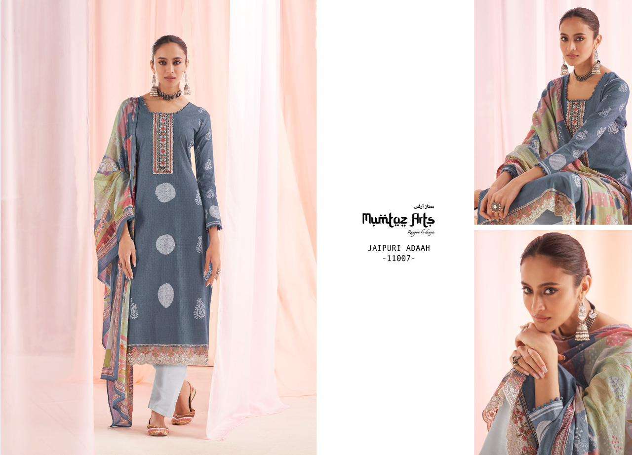 Jaipuri Adaah Hit List By Mumtaz Arts 11003 To 11008 Series Beautiful Suits Colorful Stylish Fancy Casual Wear & Ethnic Wear Pure Lawn Digital Print Dresses At Wholesale Price