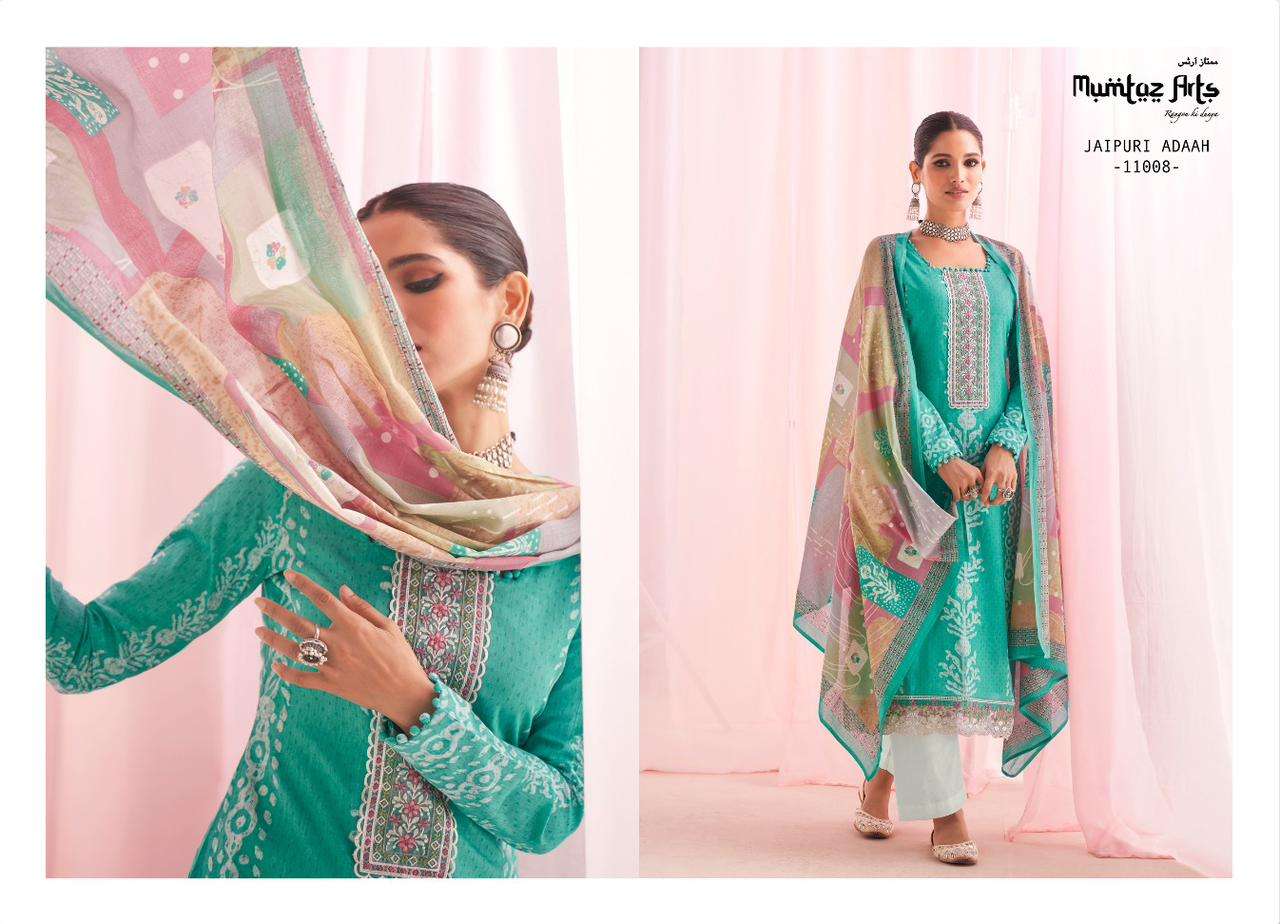 Jaipuri Adaah Hit List By Mumtaz Arts 11003 To 11008 Series Beautiful Suits Colorful Stylish Fancy Casual Wear & Ethnic Wear Pure Lawn Digital Print Dresses At Wholesale Price