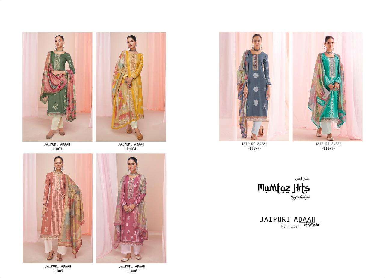 Jaipuri Adaah Hit List By Mumtaz Arts 11003 To 11008 Series Beautiful Suits Colorful Stylish Fancy Casual Wear & Ethnic Wear Pure Lawn Digital Print Dresses At Wholesale Price