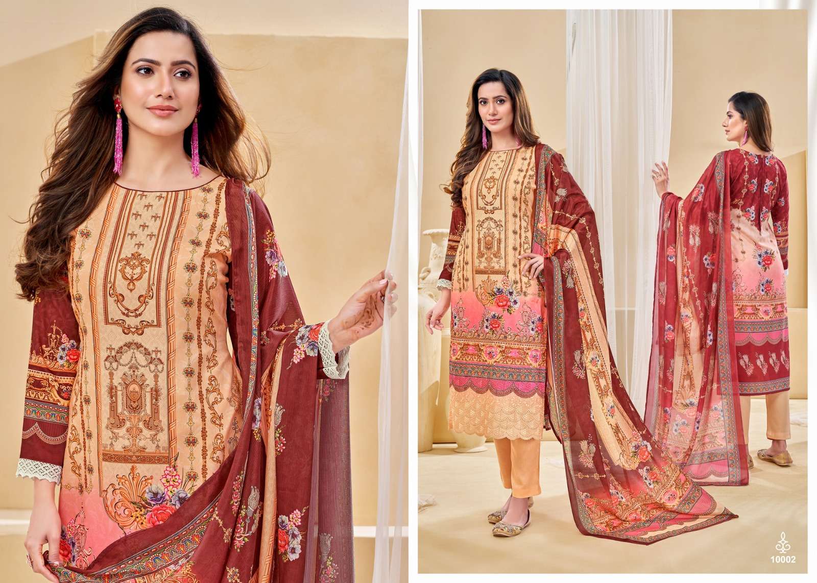 Safa By Zsm 10001 To 10006 Series Designer Festive Suits Beautiful Fancy Stylish Colorful Party Wear & Occasional Wear Muslin Printed Embroidery Dresses At Wholesale Price