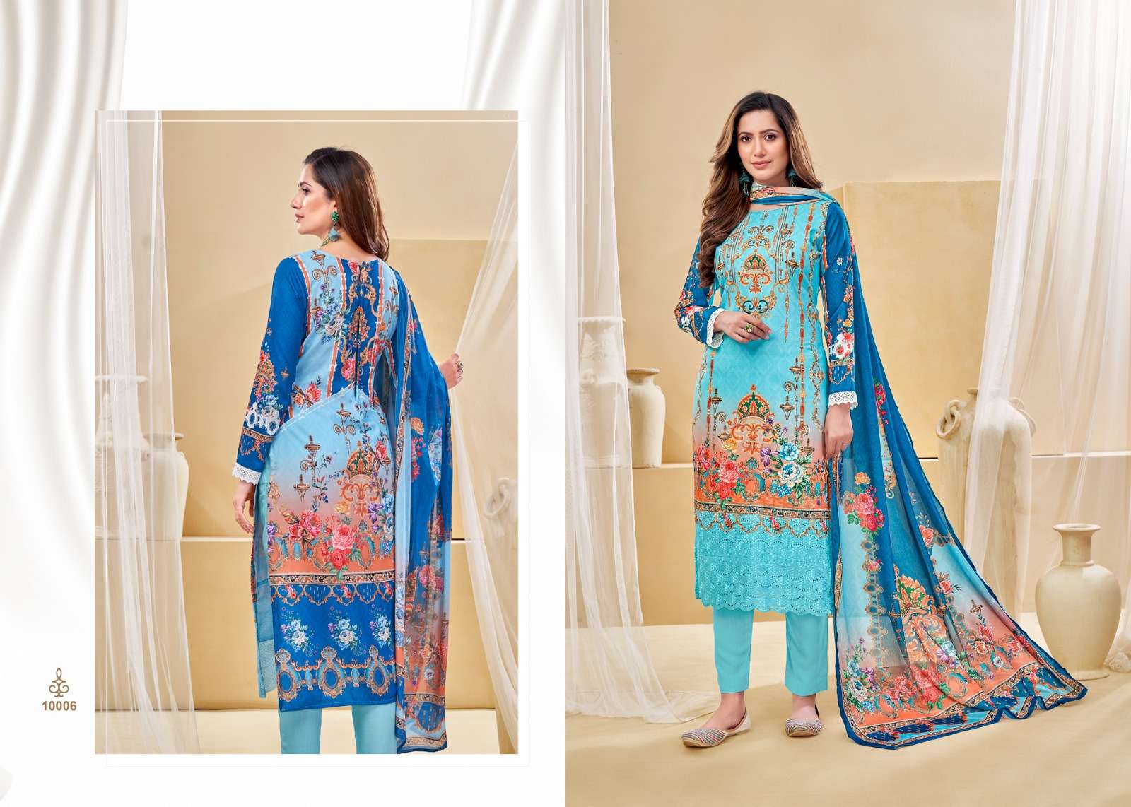 Safa By Zsm 10001 To 10006 Series Designer Festive Suits Beautiful Fancy Stylish Colorful Party Wear & Occasional Wear Muslin Printed Embroidery Dresses At Wholesale Price