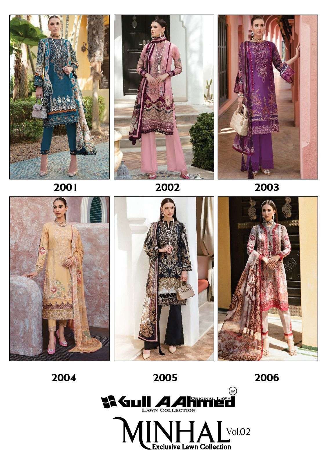 Minhal Vol-2 By Gull Aahmed 2001 To 2006 Series Pakistani Suits Beautiful Fancy Colorful Stylish Party Wear & Occasional Wear Pure Lawn Digital Print Dresses At Wholesale Price