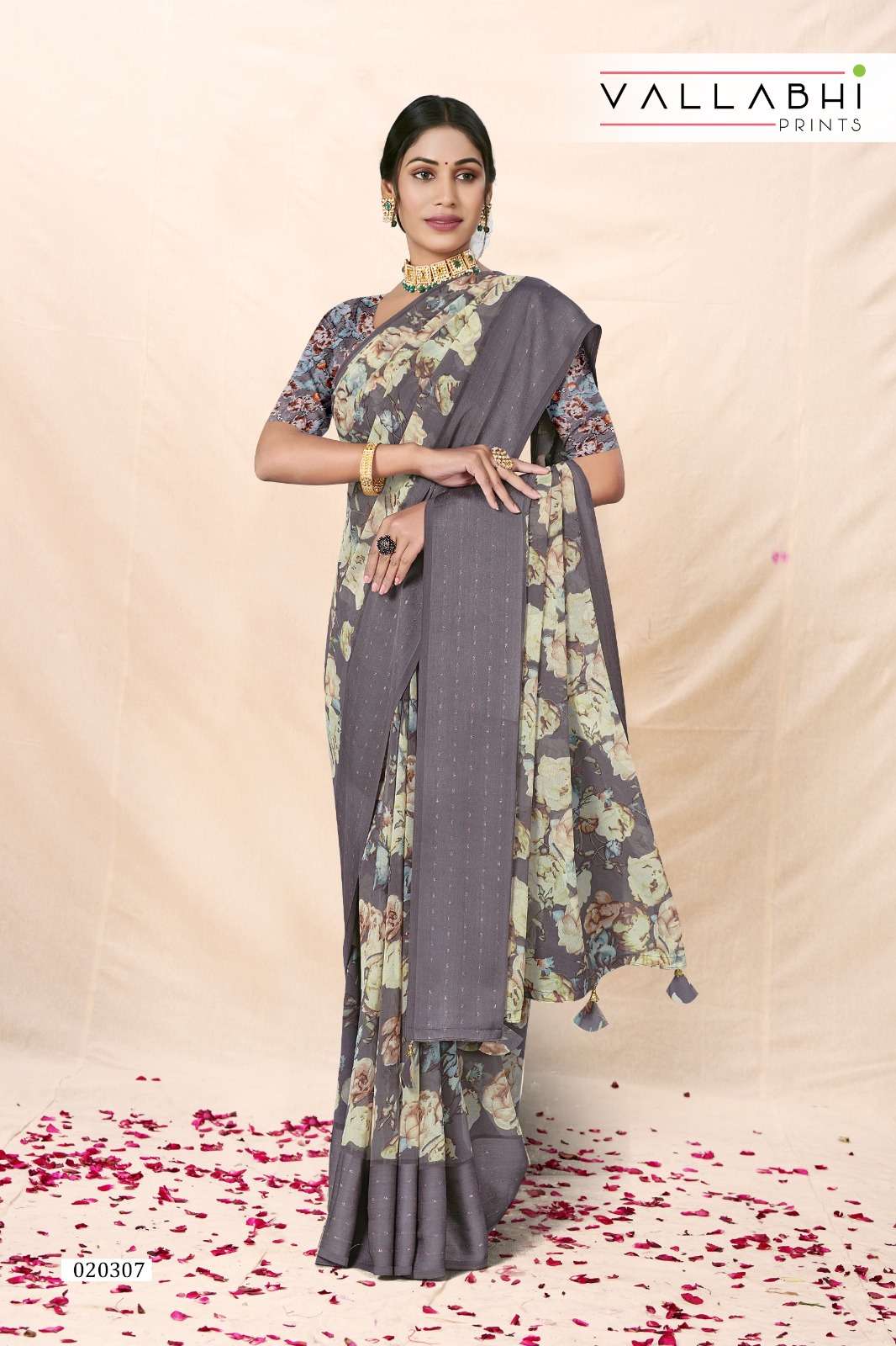 Gitali By Vallabhi Prints 020301 To 020308 Series Indian Traditional Wear Collection Beautiful Stylish Fancy Colorful Party Wear & Occasional Wear Georgette Print Sarees At Wholesale Price