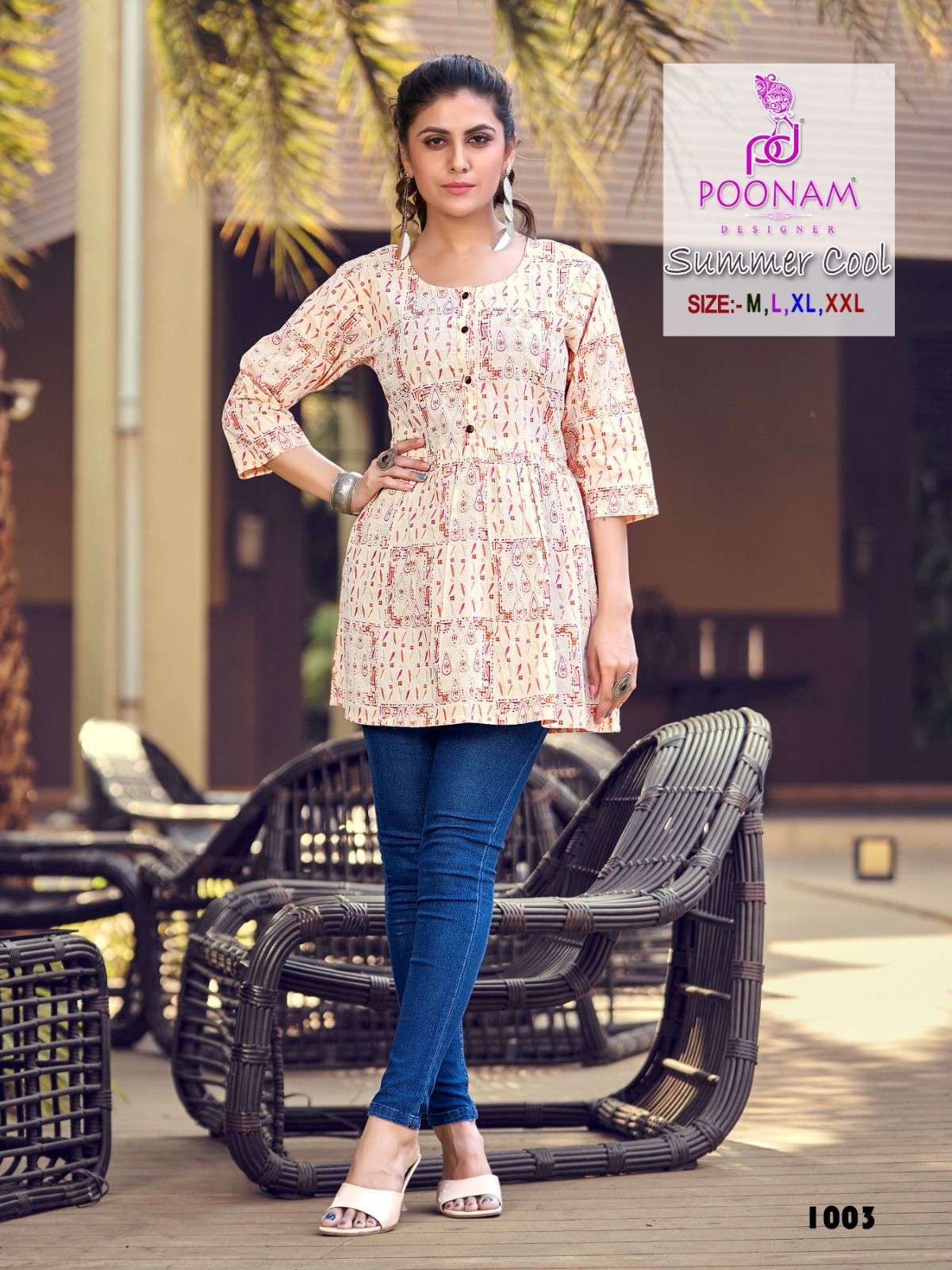 Summer Cool By Poonam Designer 1001 To 1004 Series Beautiful Stylish Fancy Colorful Casual Wear & Ethnic Wear Pure Cotton Tops At Wholesale Price