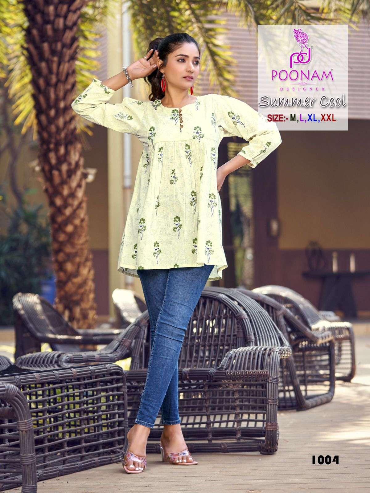 Summer Cool By Poonam Designer 1001 To 1004 Series Beautiful Stylish Fancy Colorful Casual Wear & Ethnic Wear Pure Cotton Tops At Wholesale Price