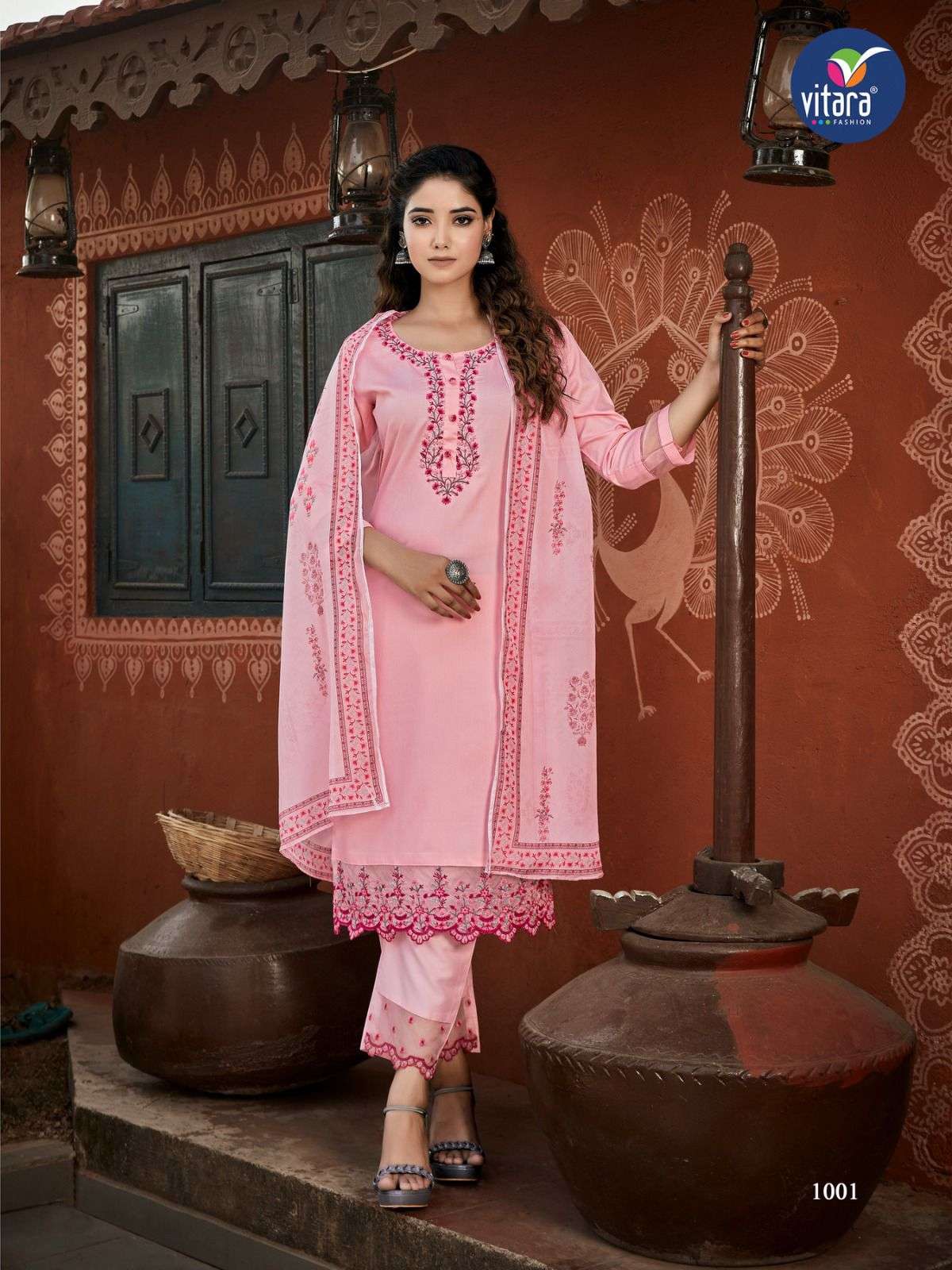 Saffron By Vitara 1001 To 1004 Series Beautiful Suits Colorful Stylish Fancy Casual Wear & Ethnic Wear Tesla Embroidered Dresses At Wholesale Price