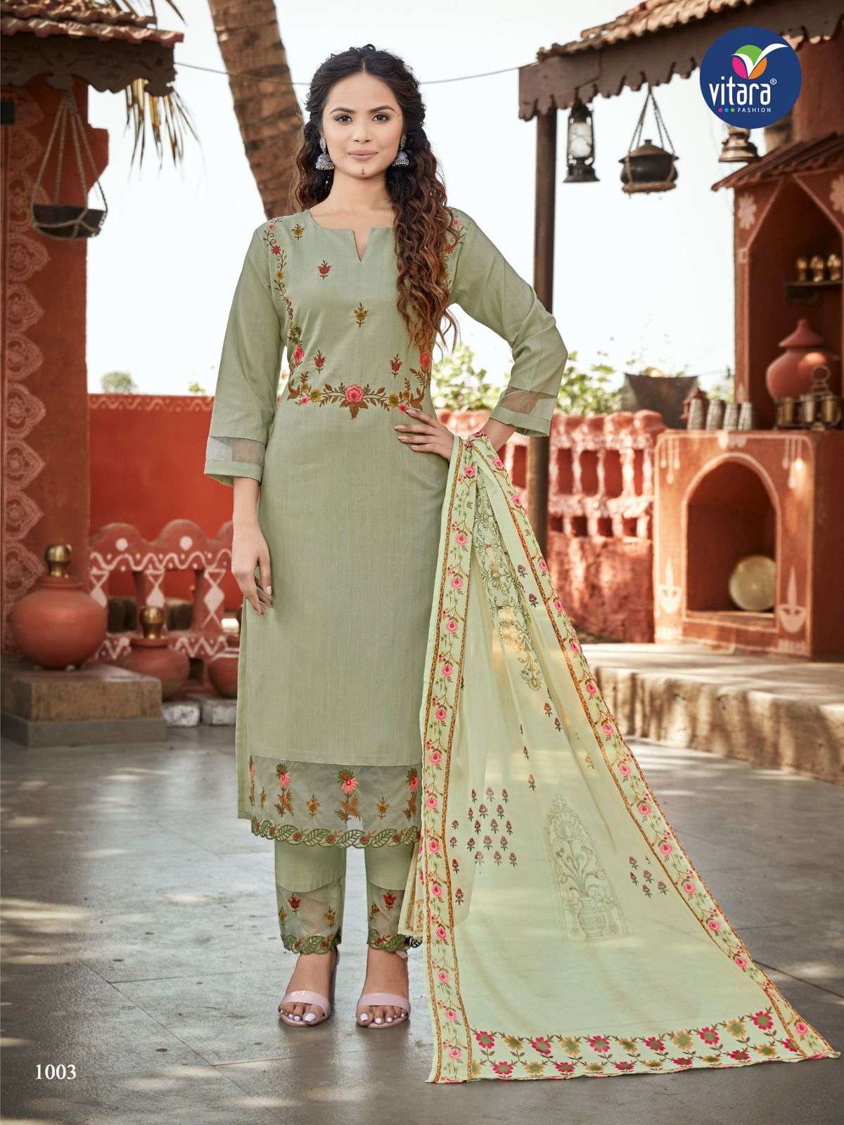 Saffron By Vitara 1001 To 1004 Series Beautiful Suits Colorful Stylish Fancy Casual Wear & Ethnic Wear Tesla Embroidered Dresses At Wholesale Price