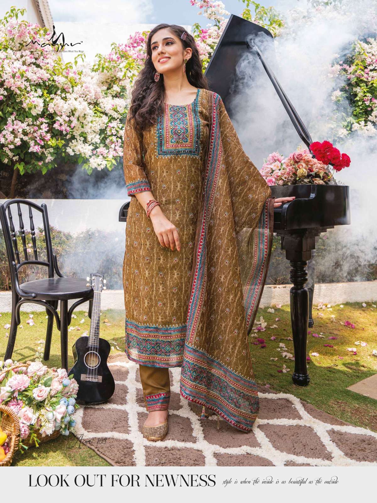 Aina By Mayur 101 To 108 Series Beautiful Suits Colorful Stylish Fancy Casual Wear & Ethnic Wear Silk Dresses At Wholesale Price