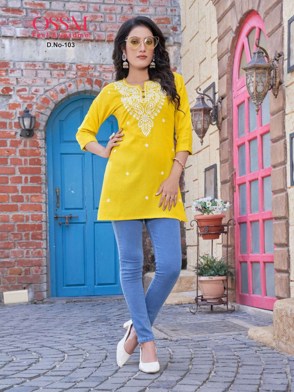 Nora By Ossm 101 To 106 Series Beautiful Stylish Fancy Colorful Casual Wear & Ethnic Wear Heavy Rayon Embroidered Tops At Wholesale Price