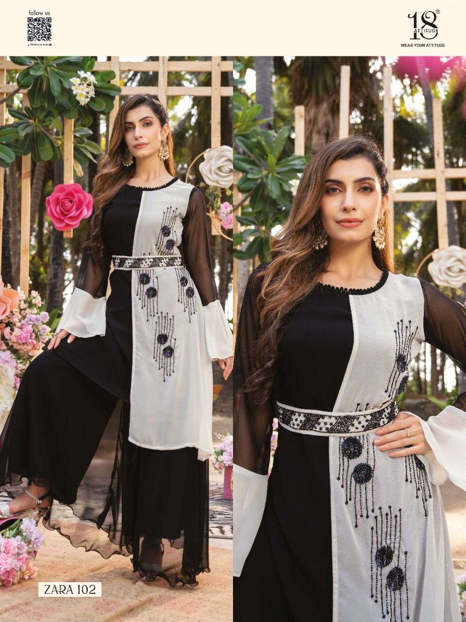 Zara By 18 Attitude 101 To 105 Series Beautiful Suits Colorful Stylish Fancy Casual Wear & Ethnic Wear Georgette Dresses At Wholesale Price