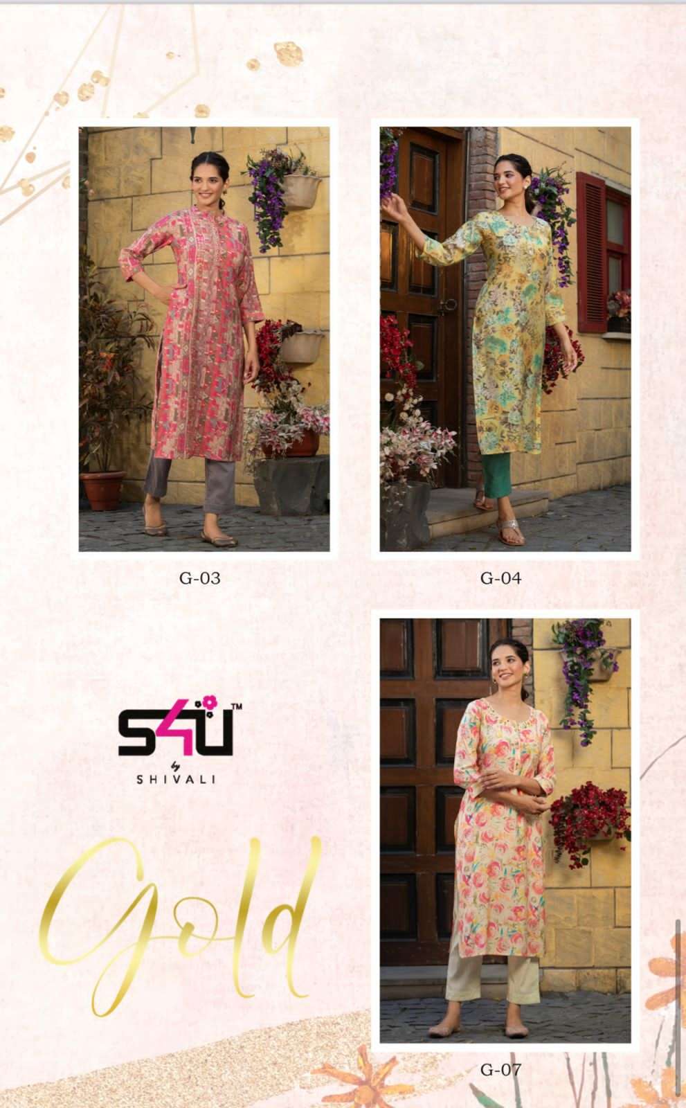 Gold Vol-4 By 1 Love 01 To 07 Series Beautiful Stylish Fancy Colorful Casual Wear & Ethnic Wear Rayon Foil Kurtis At Wholesale Price