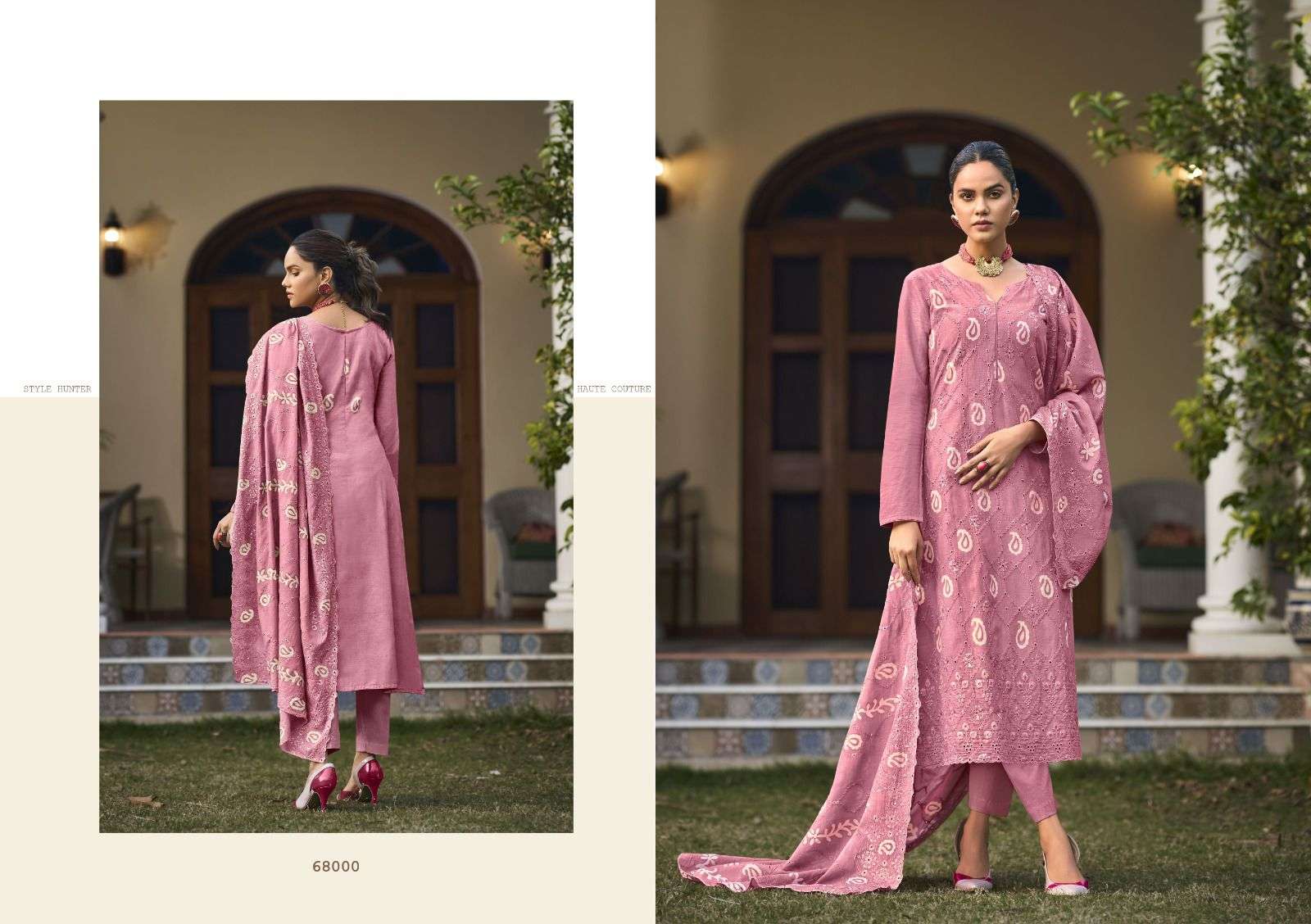 Shiddat By Riana 68000 To 68006 Series Beautiful Festive Suits Colorful Stylish Fancy Casual Wear & Ethnic Wear Pure Cambric Print With Embroidery Dresses At Wholesale Price