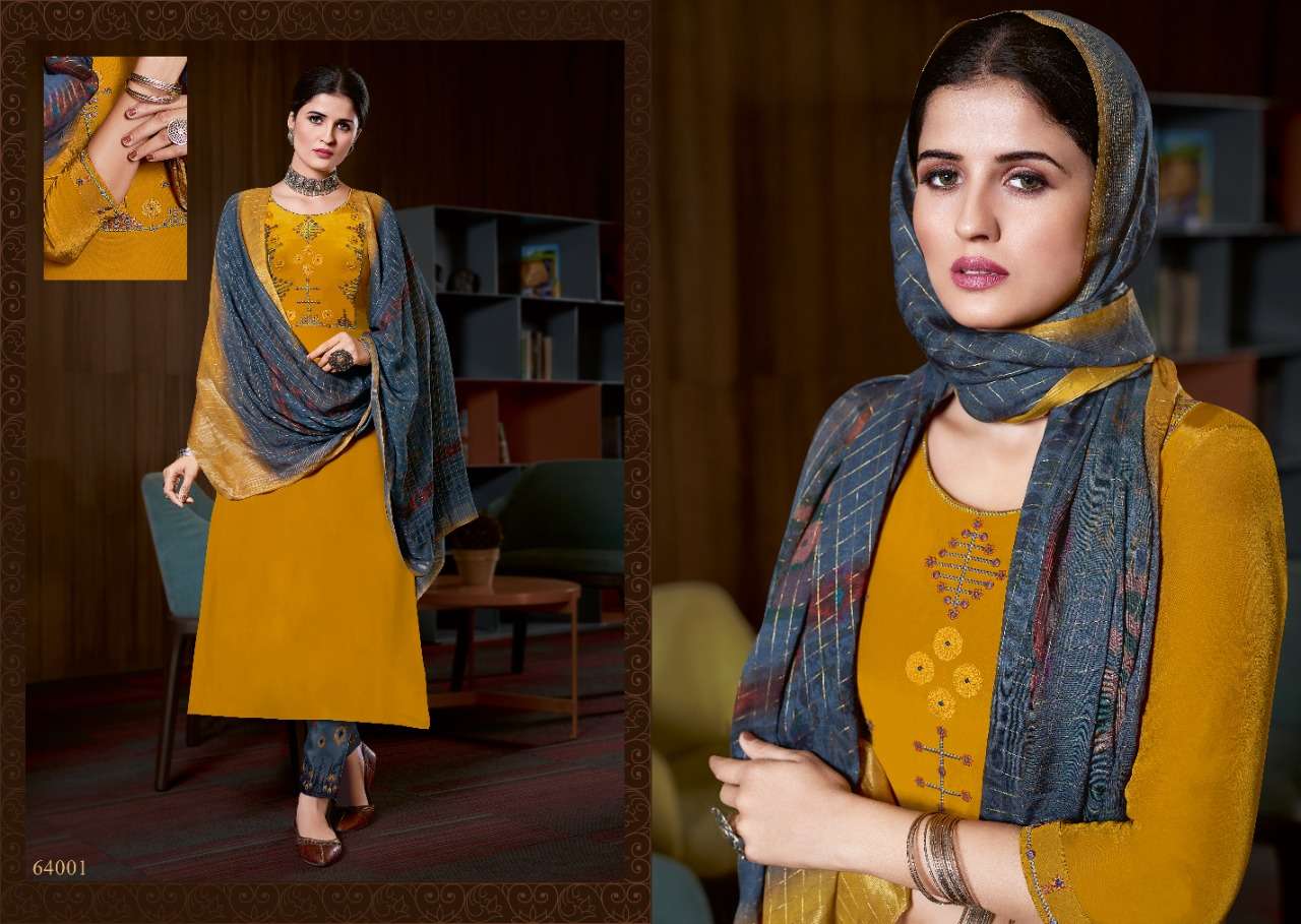 Shama By Riana 64000 To 64006 Series Beautiful Stylish Suits Fancy Colorful Casual Wear & Ethnic Wear & Ready To Wear Pure Crepe Dresses At Wholesale Price