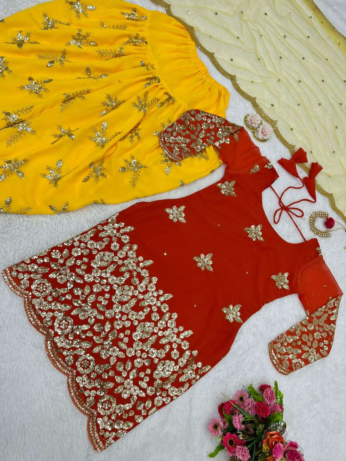 5538 By Fashid Wholesale Beautiful Stylish Festive Suits Fancy Colorful Casual Wear & Ethnic Wear & Ready To Wear Faux Georgette Dresses At Wholesale Price